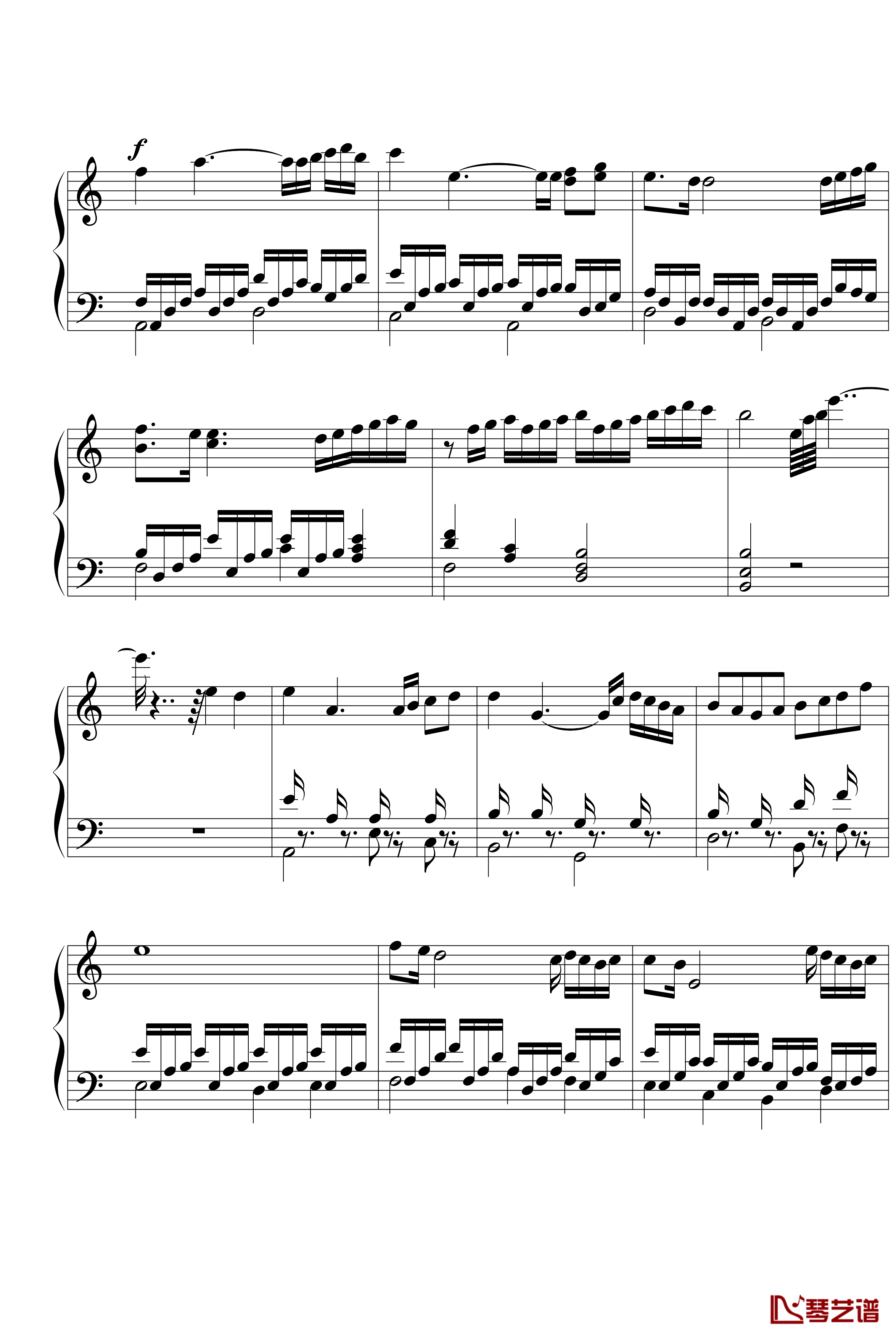 往逝钢琴谱-野变奏3