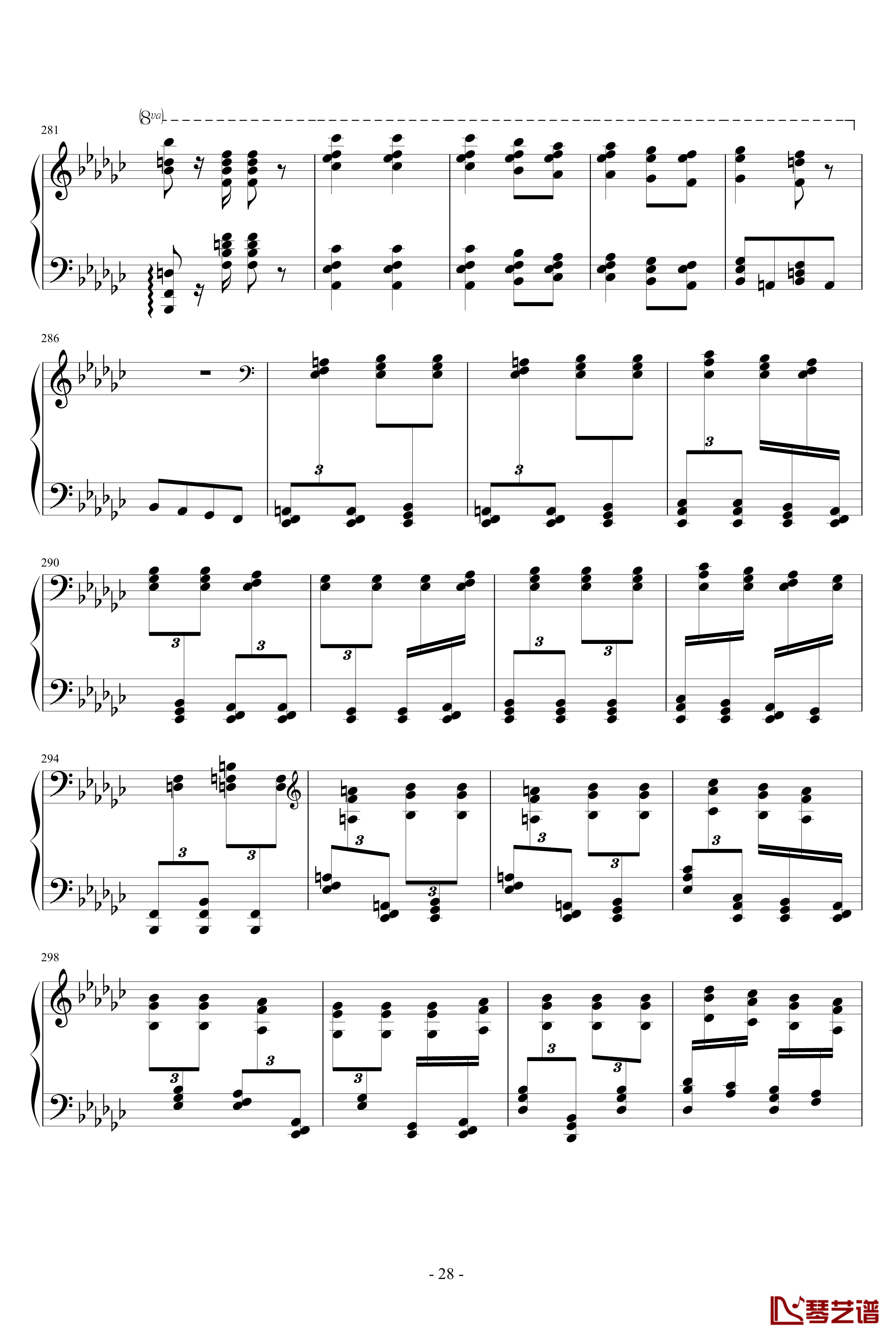 诺玛的回忆钢琴谱-十大最难钢琴曲之一-李斯特28
