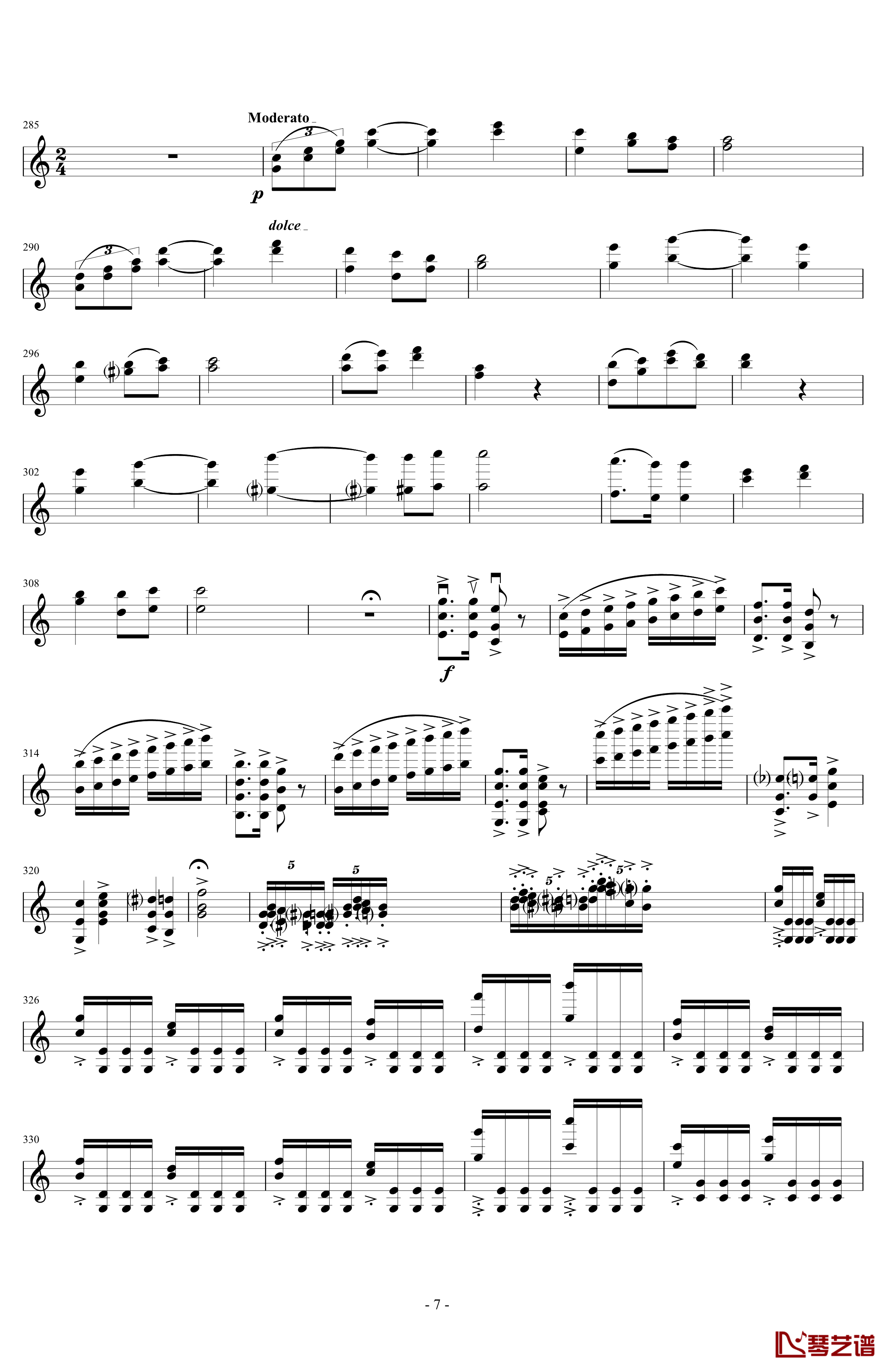 小提琴变奏曲钢琴谱-莫扎特7