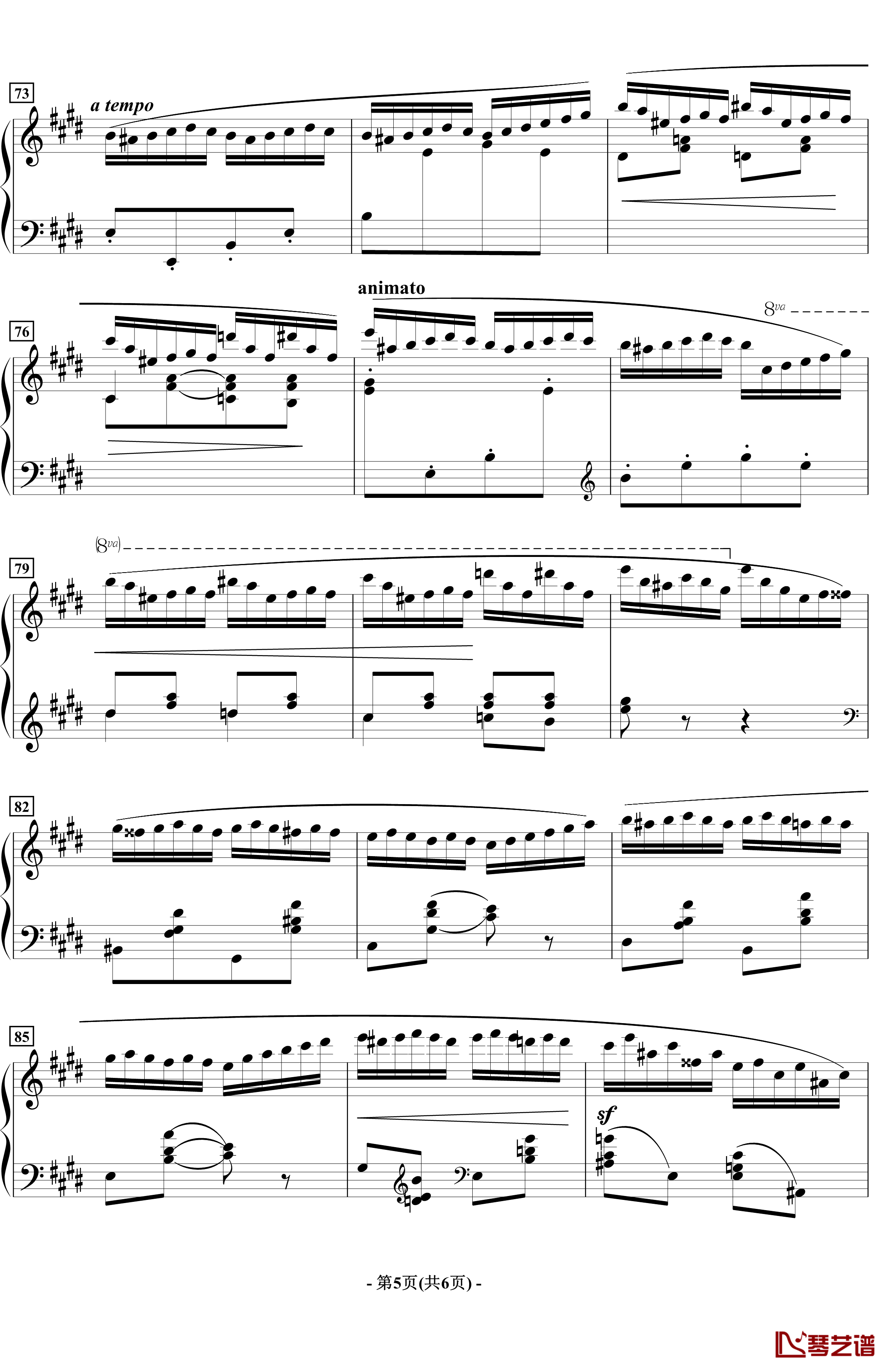 蝴蝶钢琴谱-音乐会练习曲-拉瓦列5