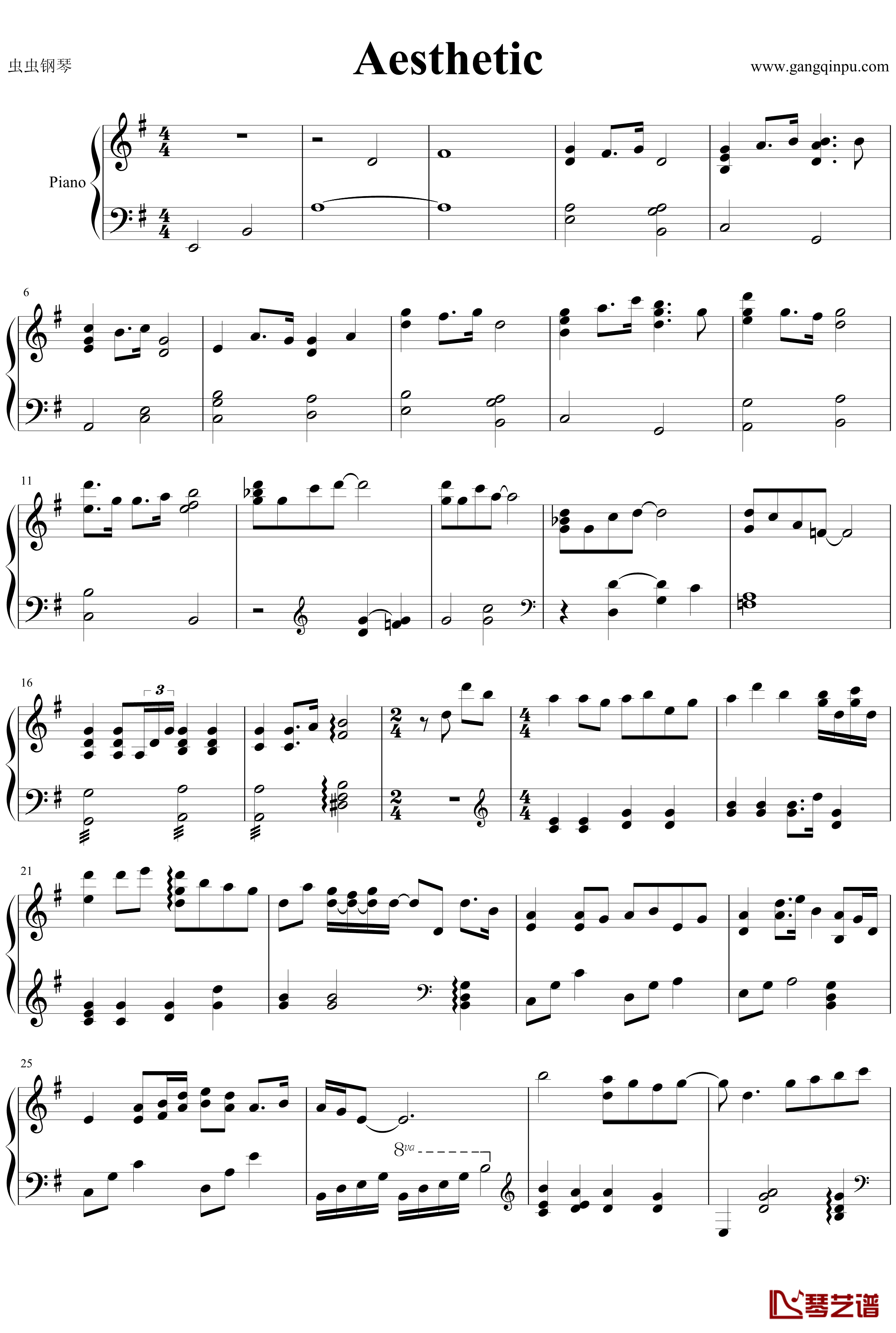 Aesthetic钢琴谱-医龙1