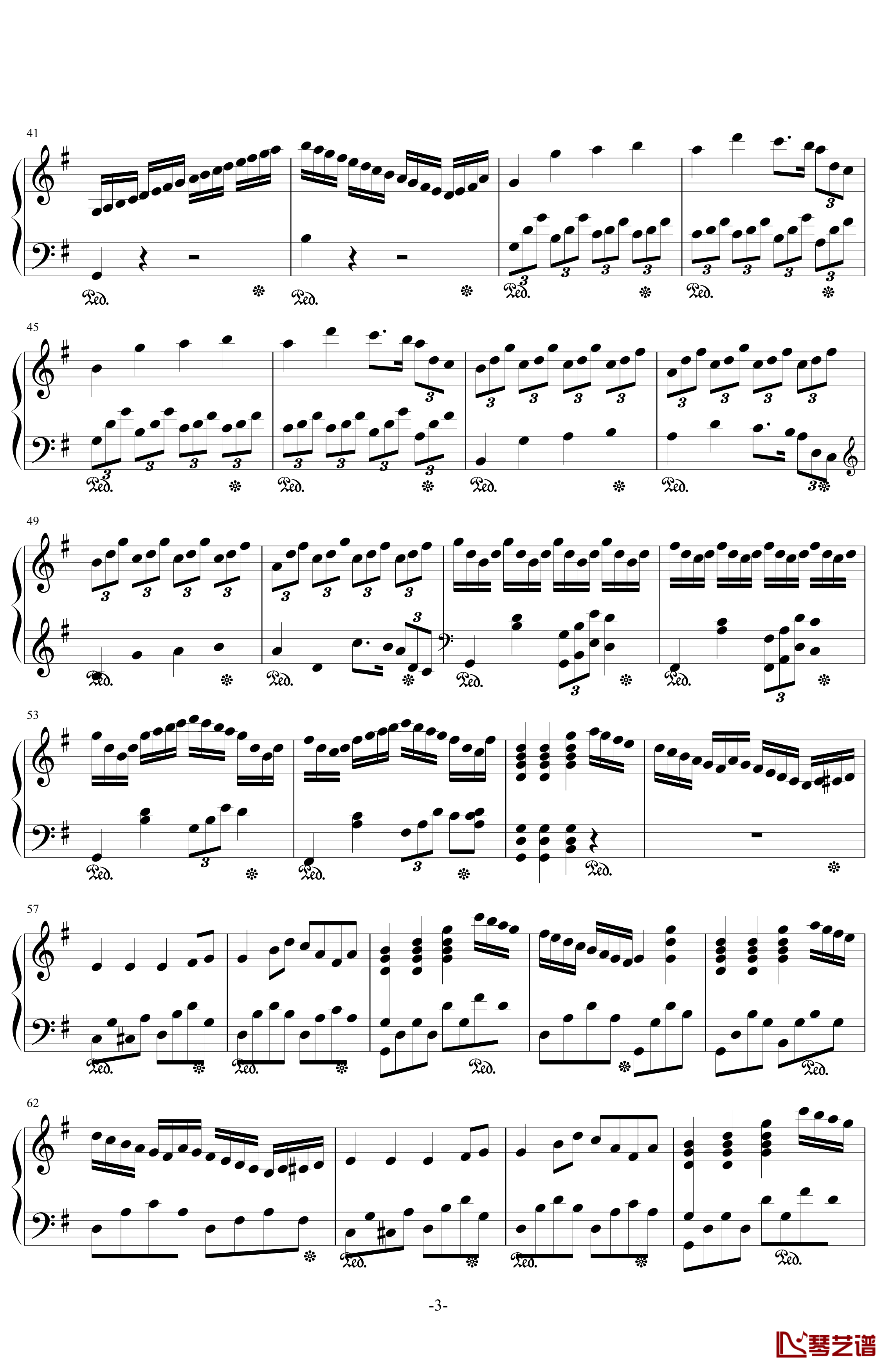 G大调小奏鸣曲第一乐章钢琴谱-梦的世界3
