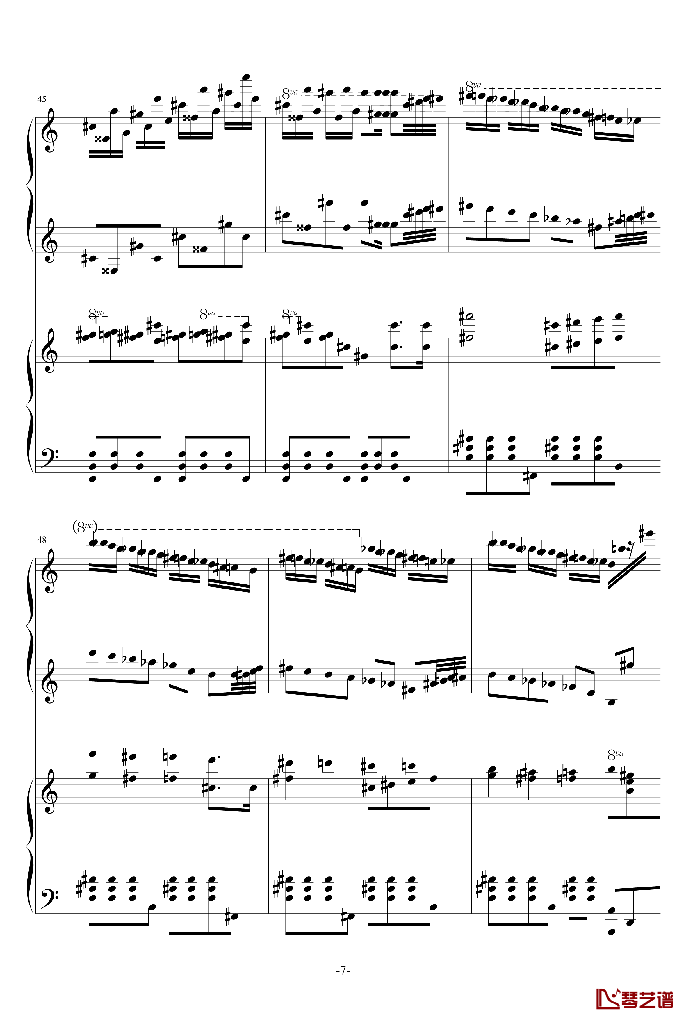 普罗科菲耶夫第三钢琴协奏曲第二乐章钢琴谱7