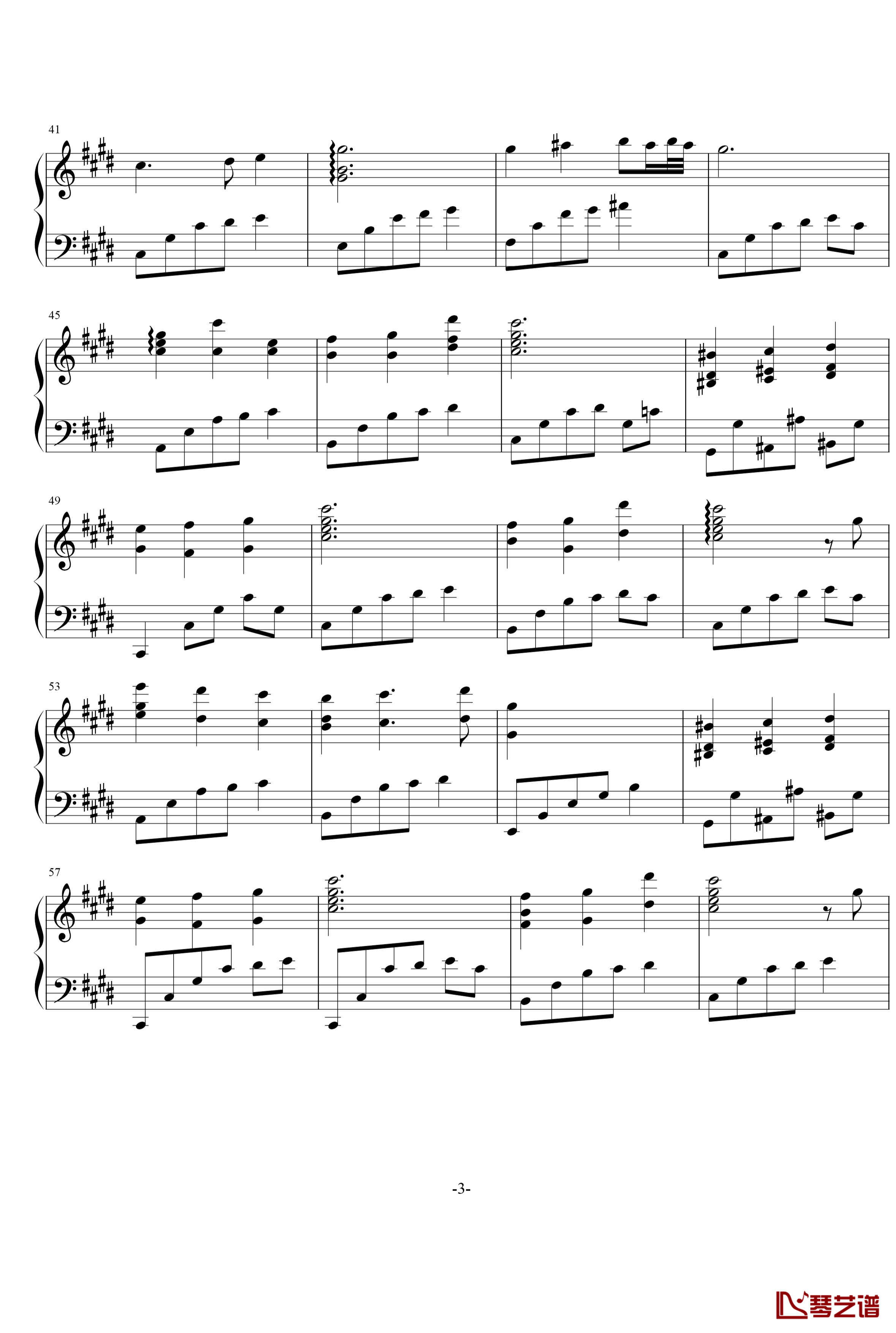 满月钢琴谱-芈月传主题曲-陈思思3