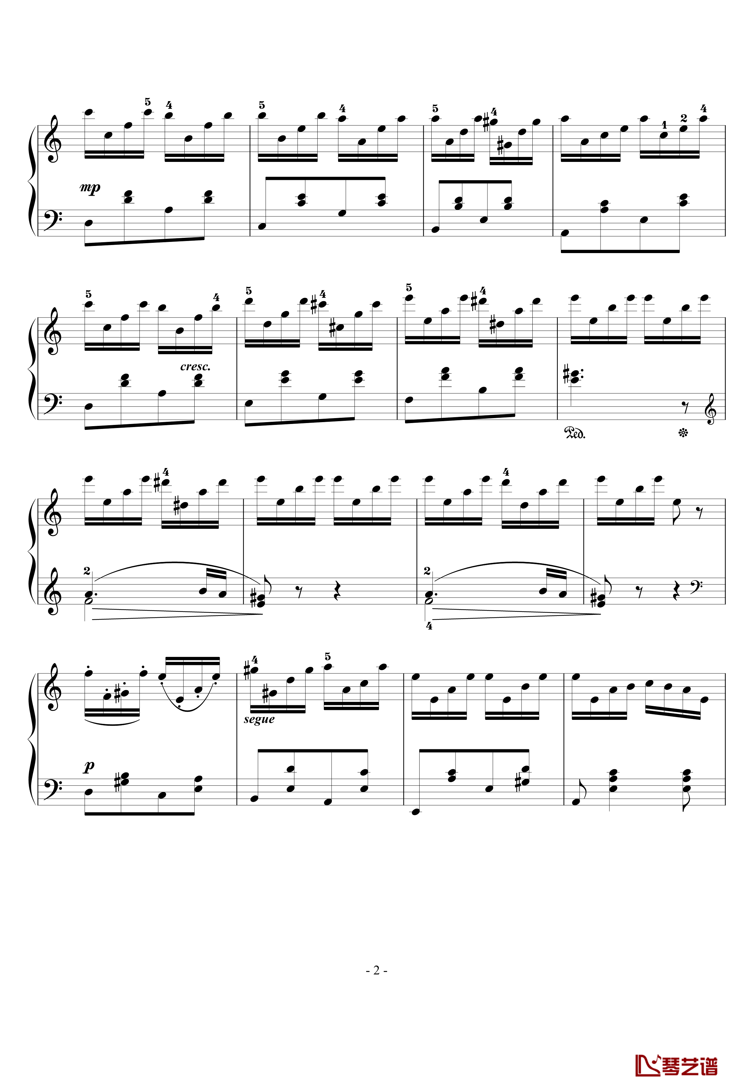 练习曲钢琴谱-西贝柳斯2