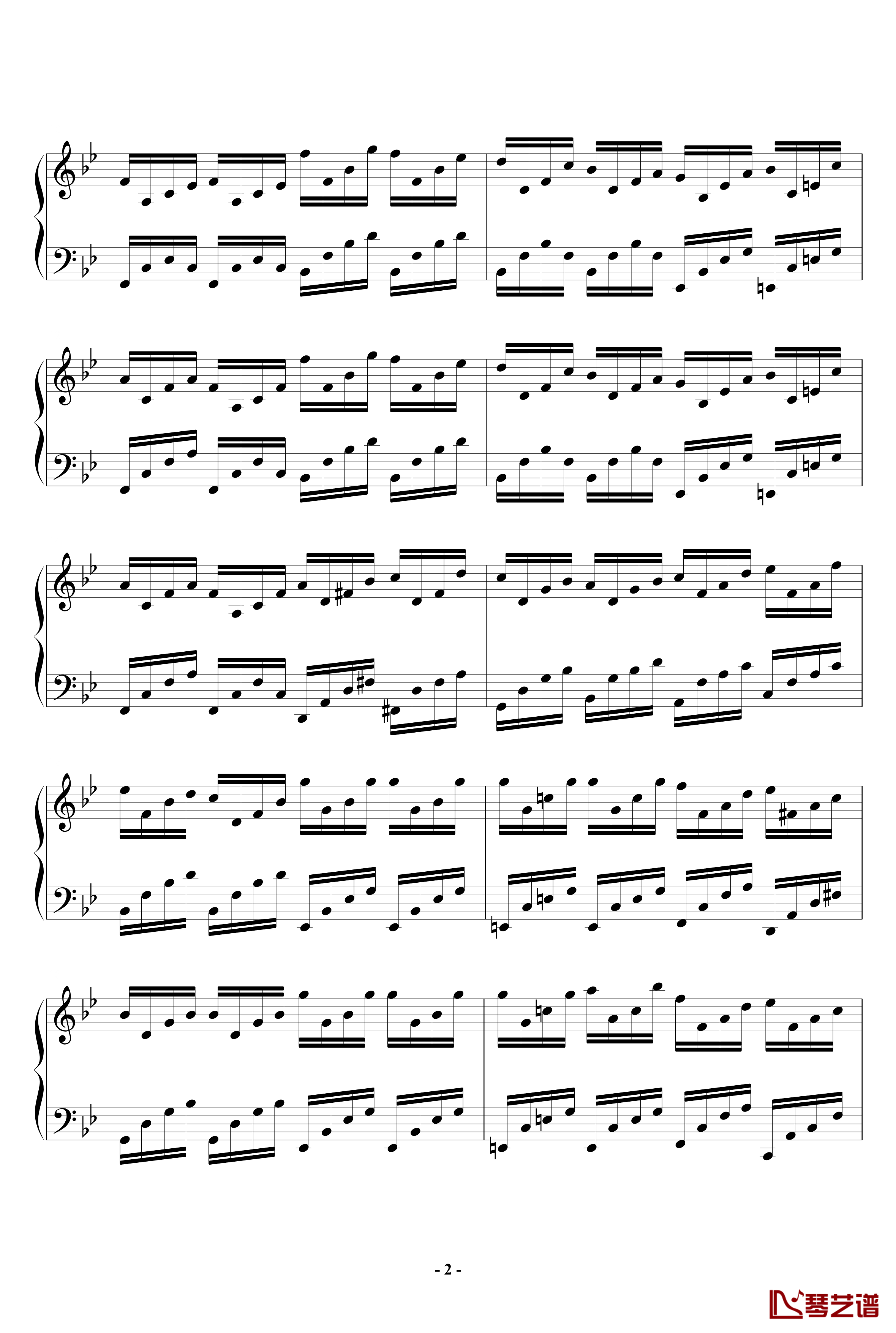 练习曲钢琴谱-黑白键卧龙2
