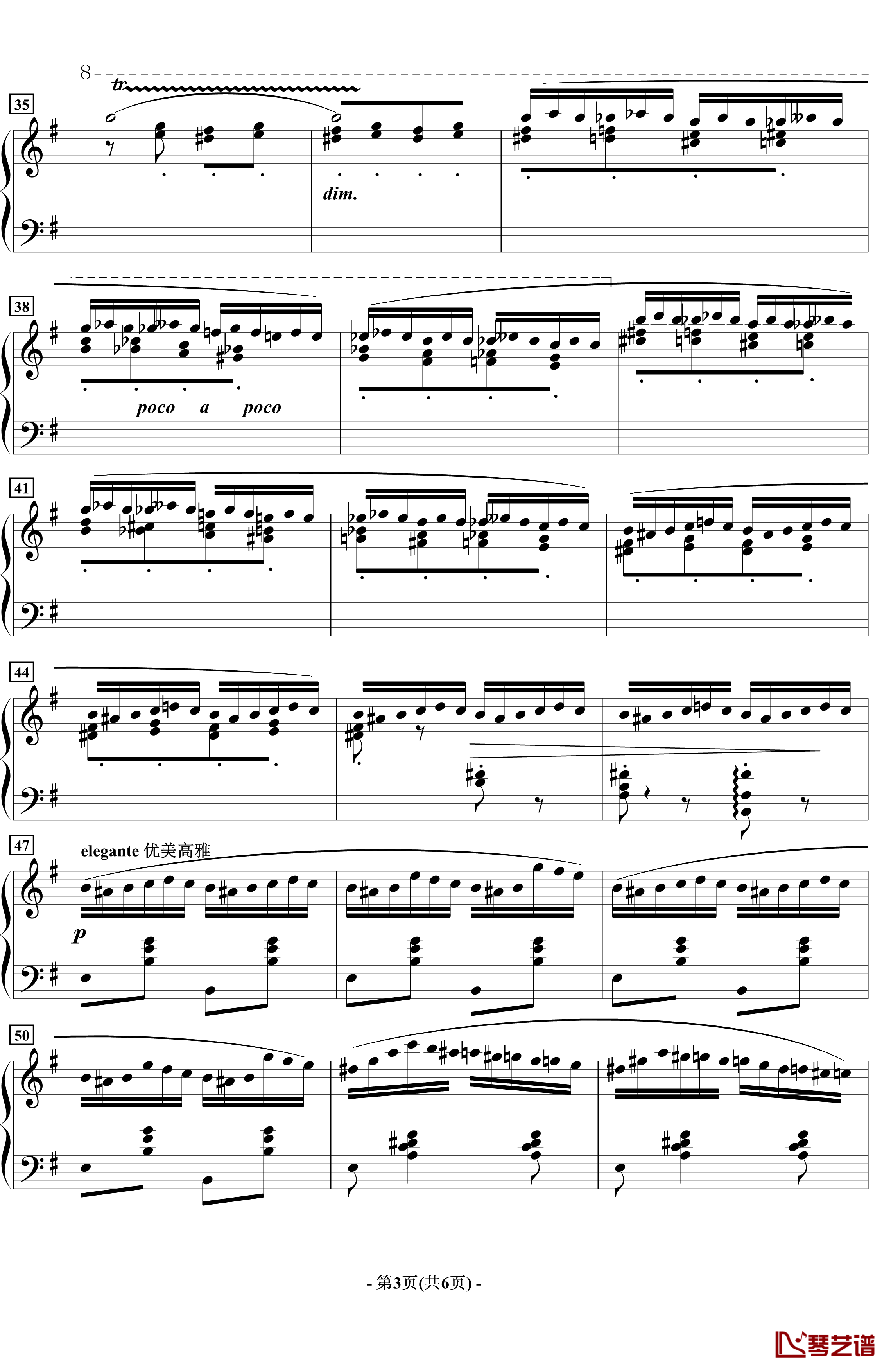蝴蝶钢琴谱-音乐会练习曲-拉瓦列3