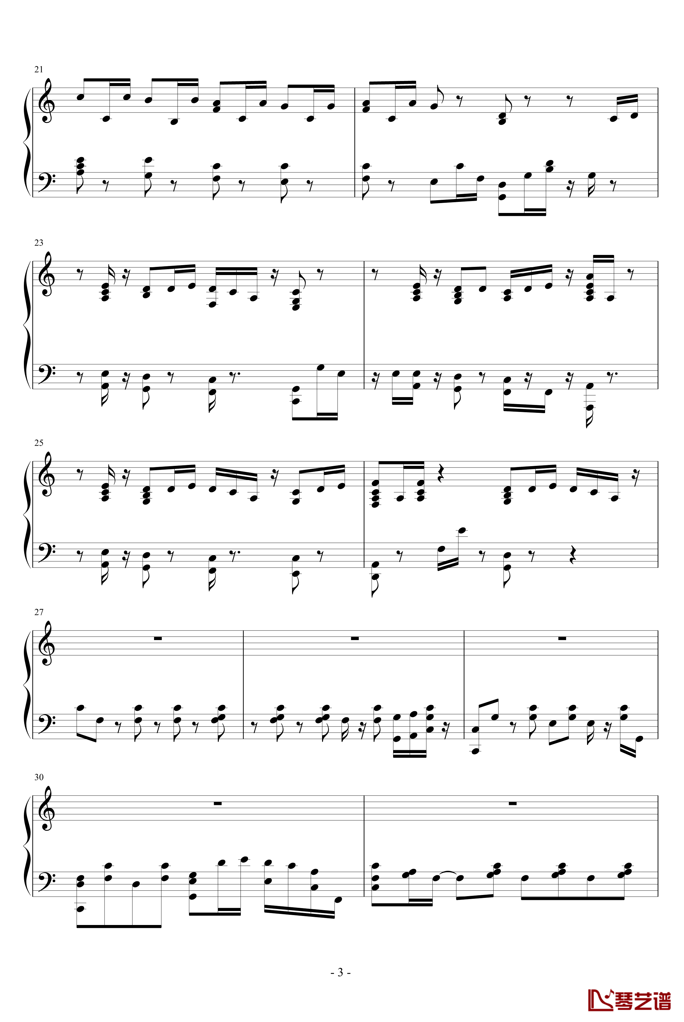 乡村抒情歌曲钢琴谱-未知分类3