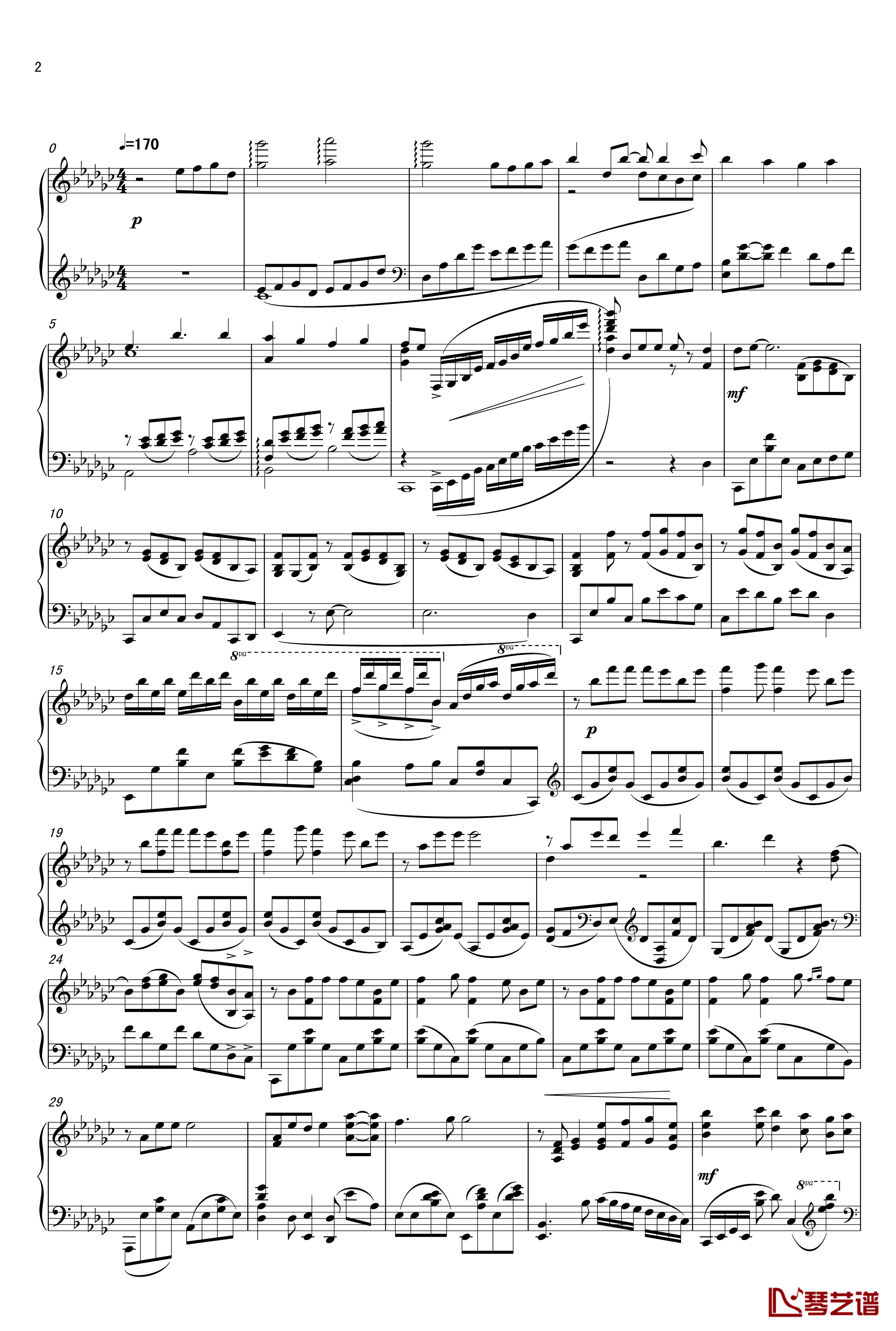 ロミオとシンデレラ钢琴谱-初音未来2