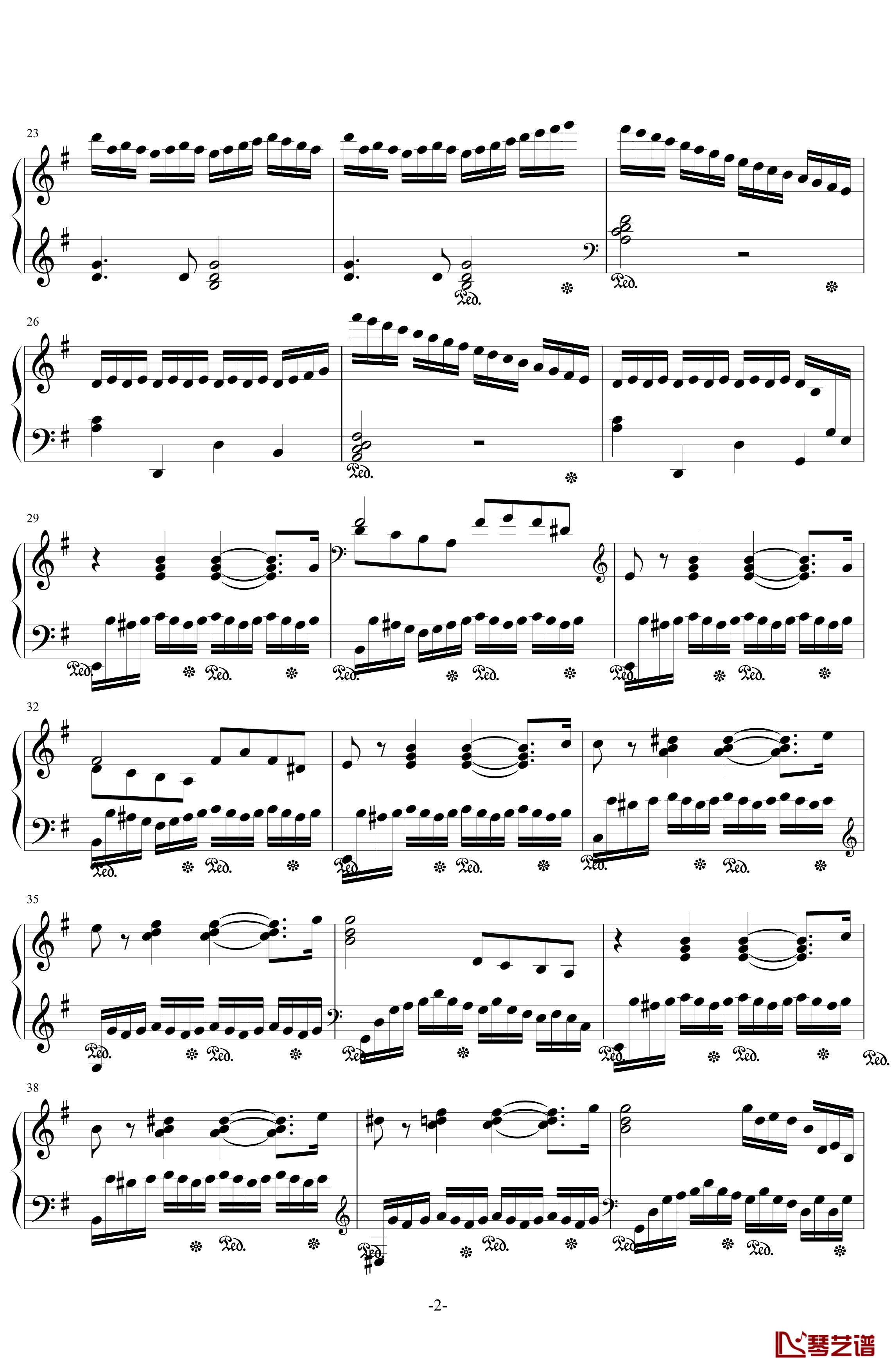 G大调小奏鸣曲第一乐章钢琴谱-梦的世界2