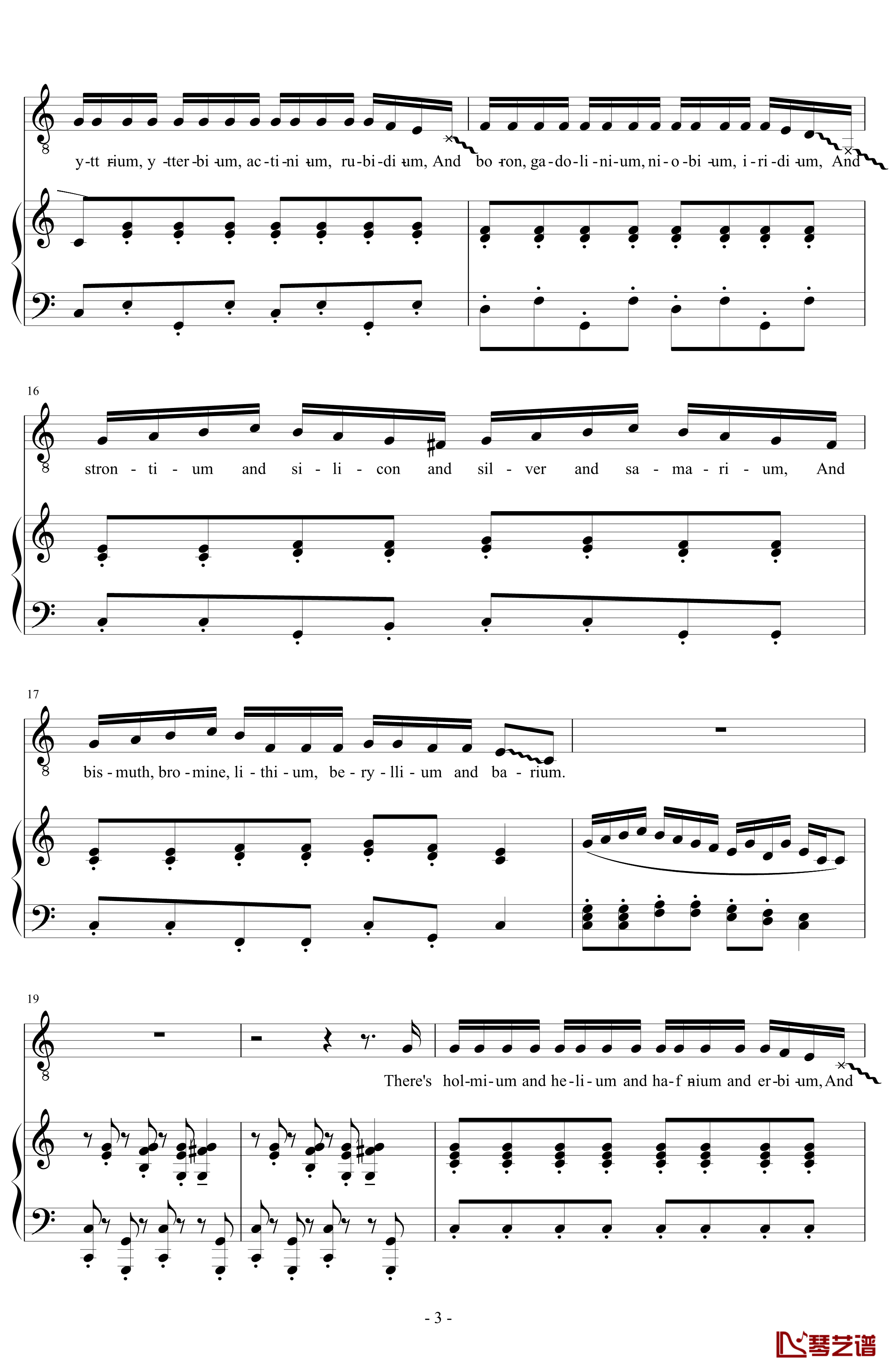 The Element Song 钢琴谱-元素周期表之歌-Sheldon3