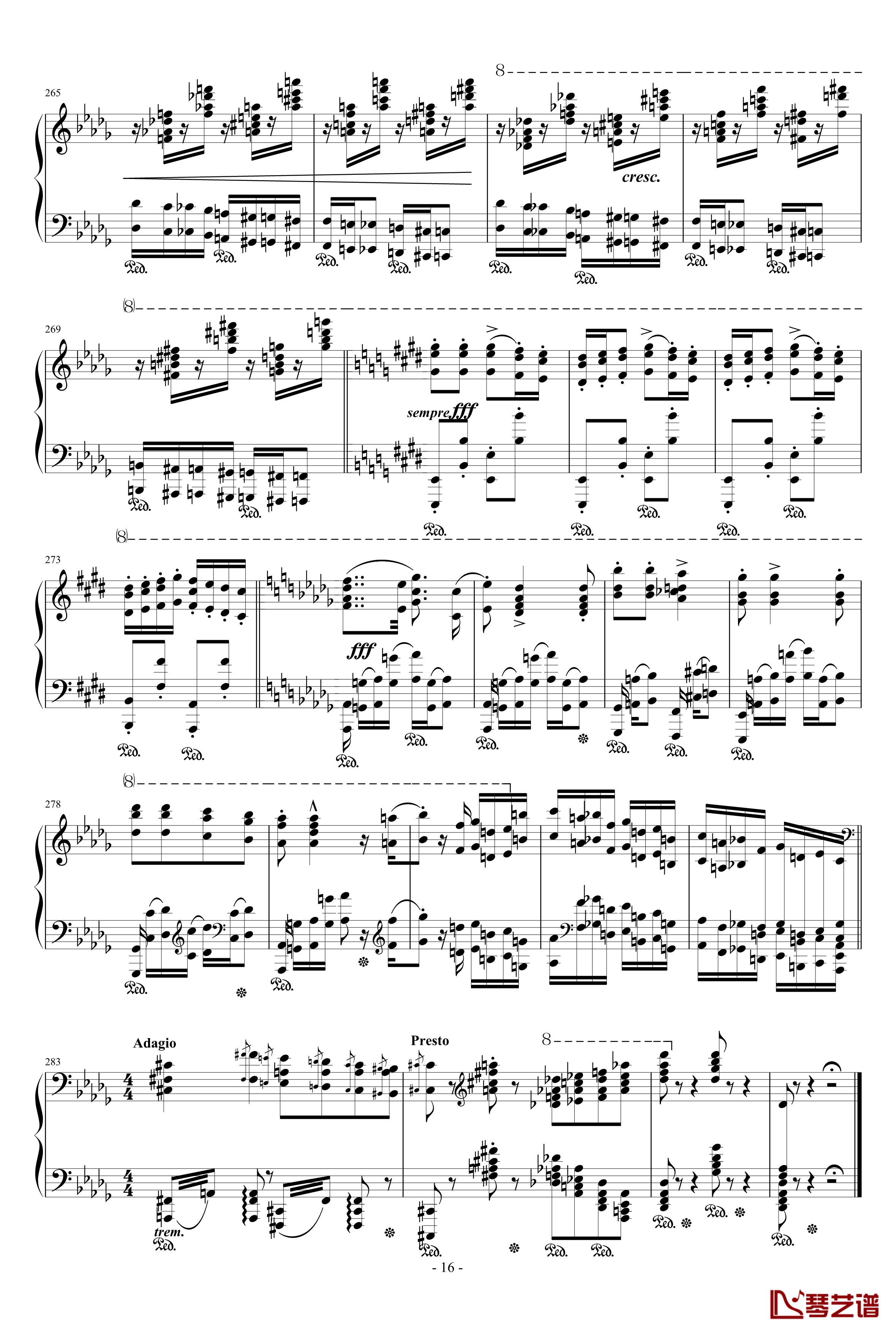 匈牙利狂想曲12号钢琴谱-著名的匈狂-李斯特16