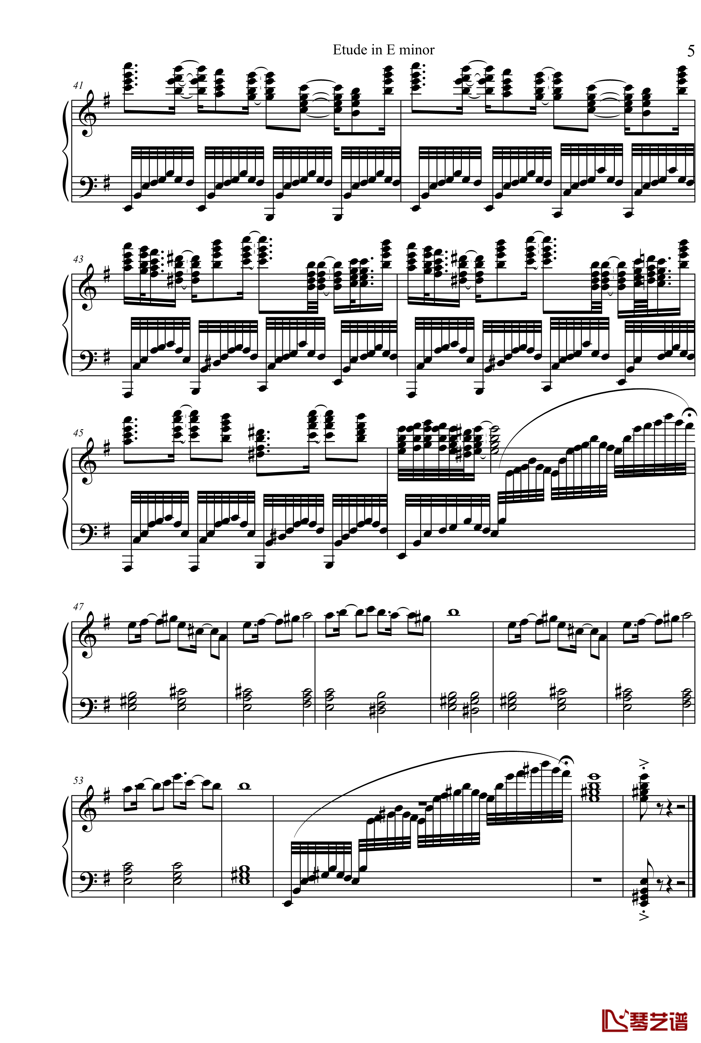 Etude in E minor钢琴谱-项海波5