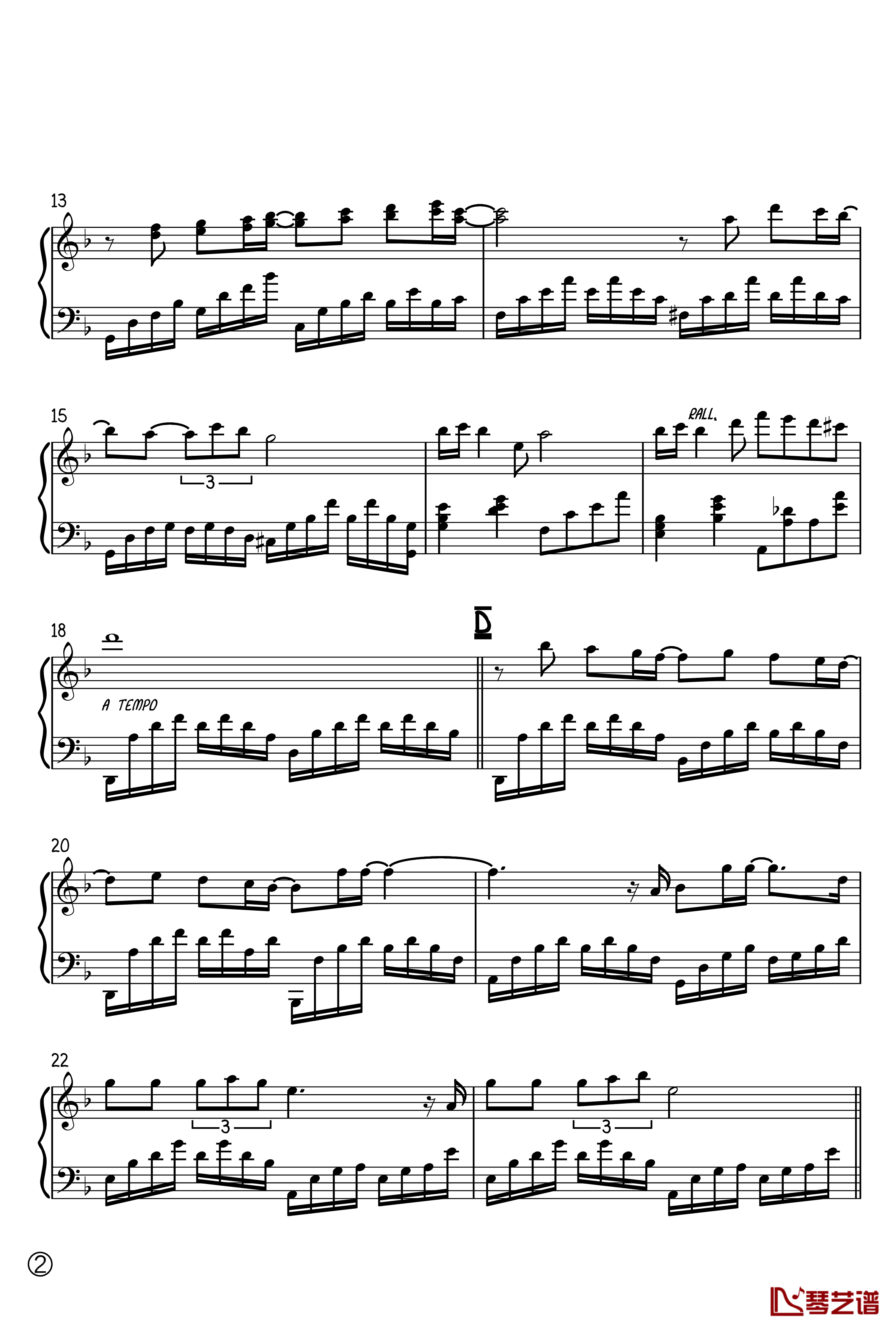 一只鸟之死钢琴谱-奏鸣曲之十-克莱德曼2