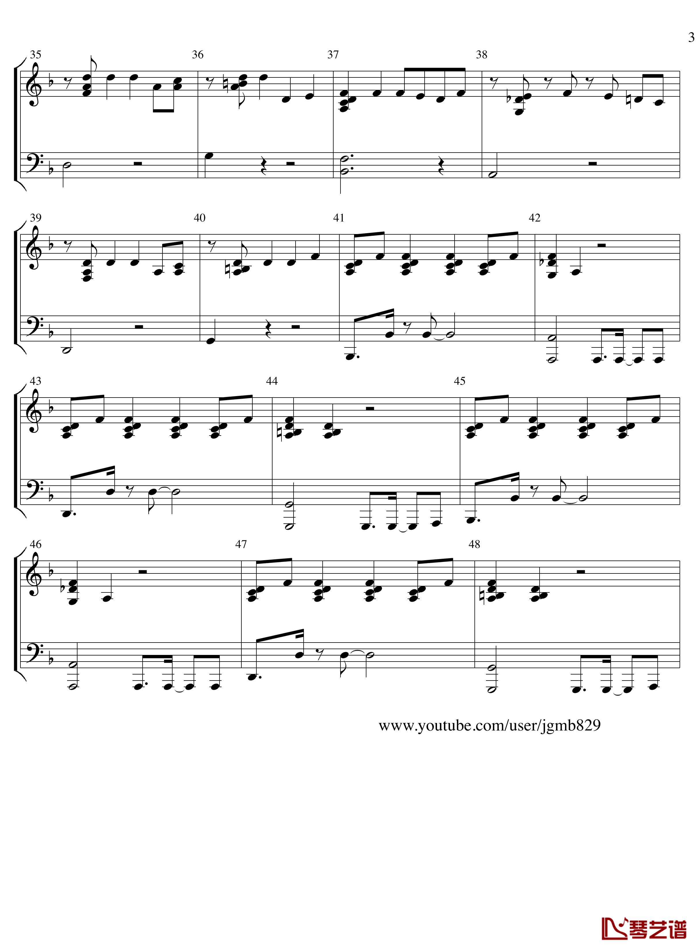 Hands Up钢琴谱-Key of F-2PM3