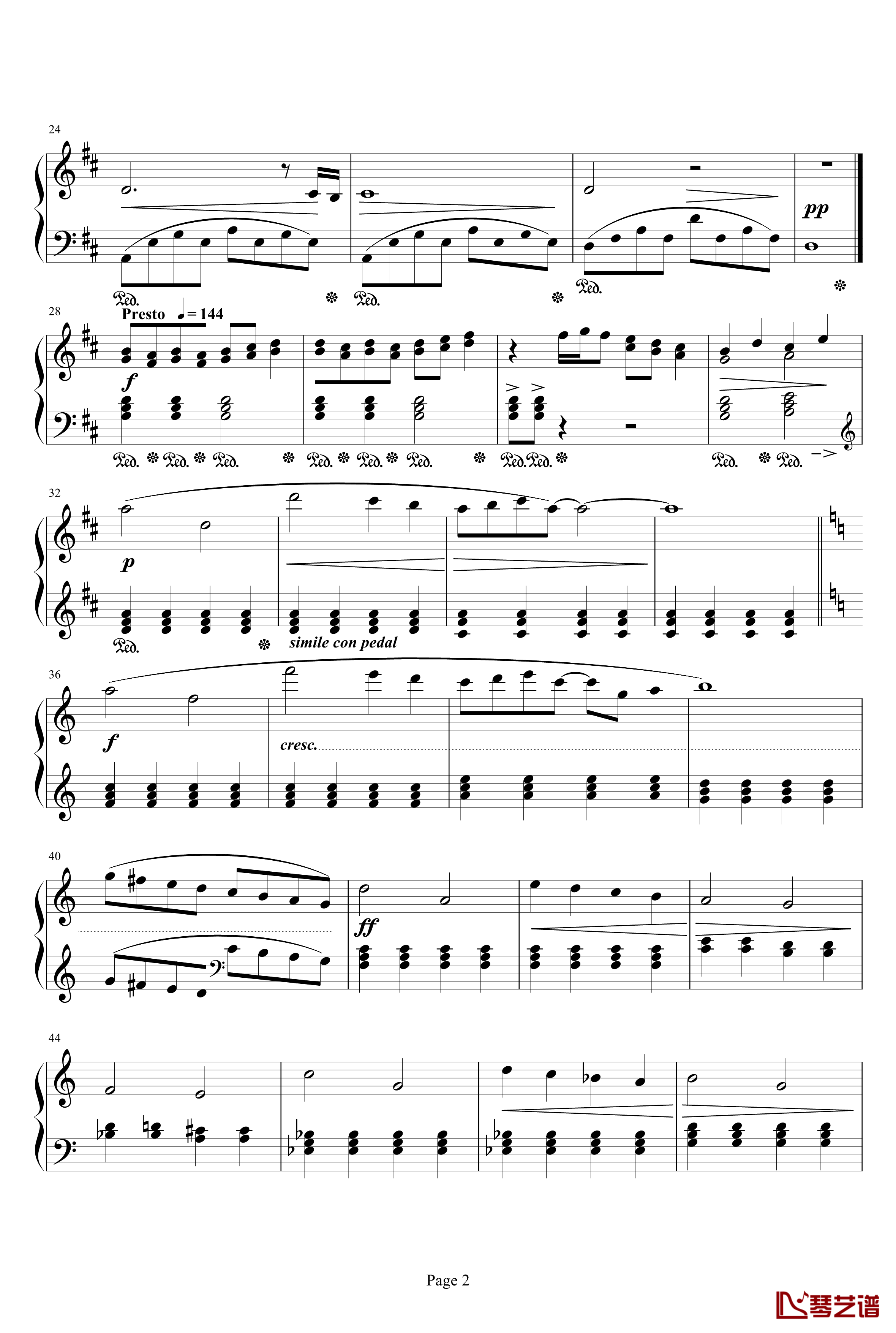 最终幻想FF3片尾曲钢琴谱-最终幻想2