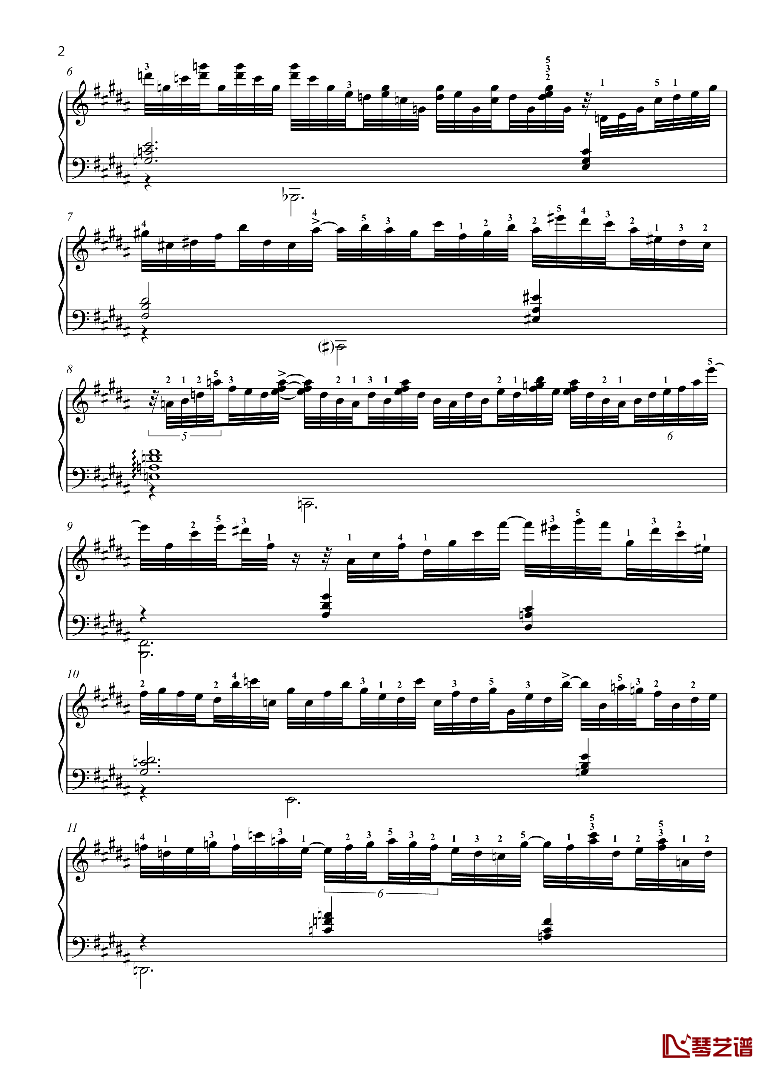 No. 4. Reminiscence钢琴谱-带指法-八首音乐会练习曲  Eight Concert ?tudes Op 40 - -爵士-尼古拉·凯帕斯汀2