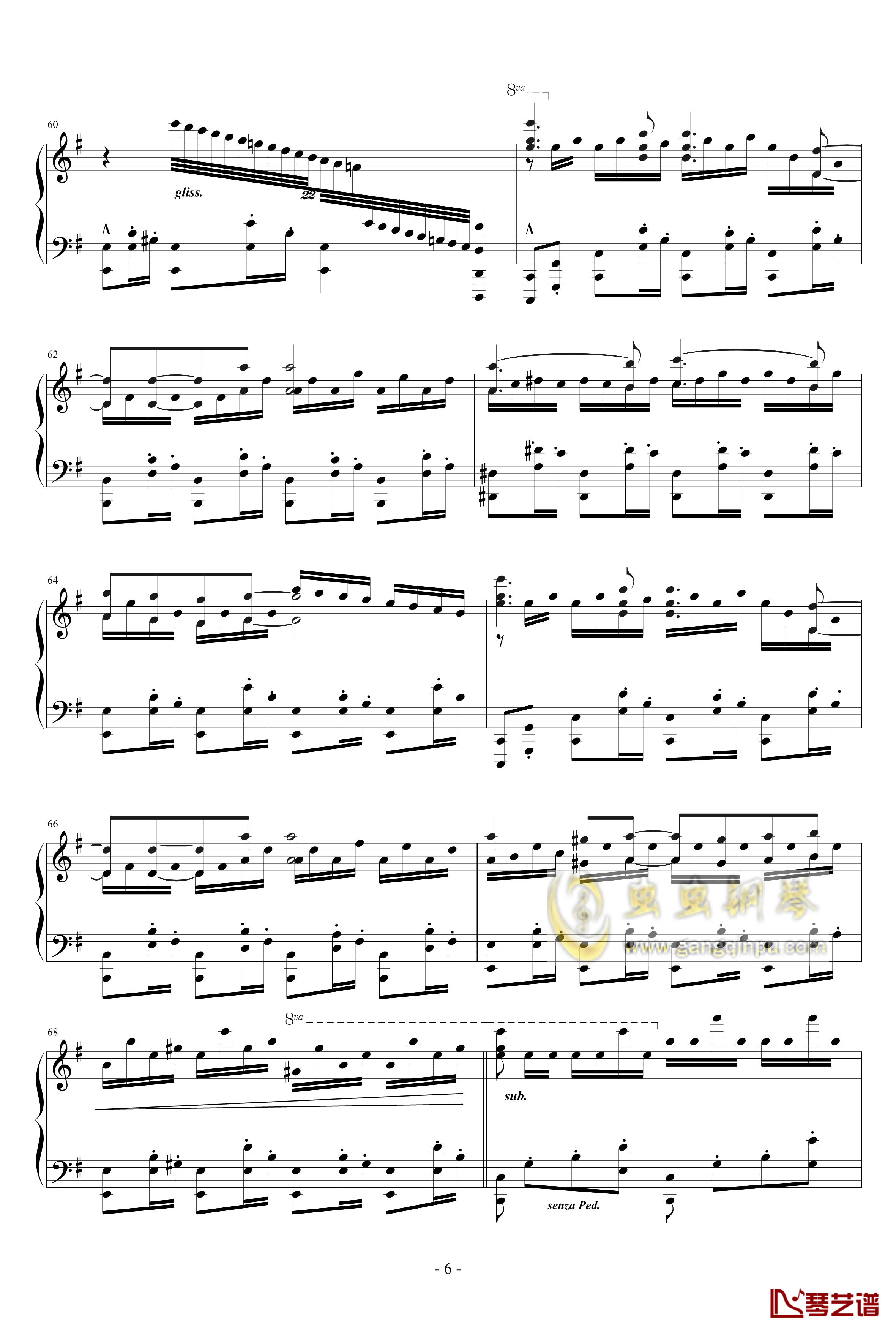 ココロ钢琴谱-鏡音リン6