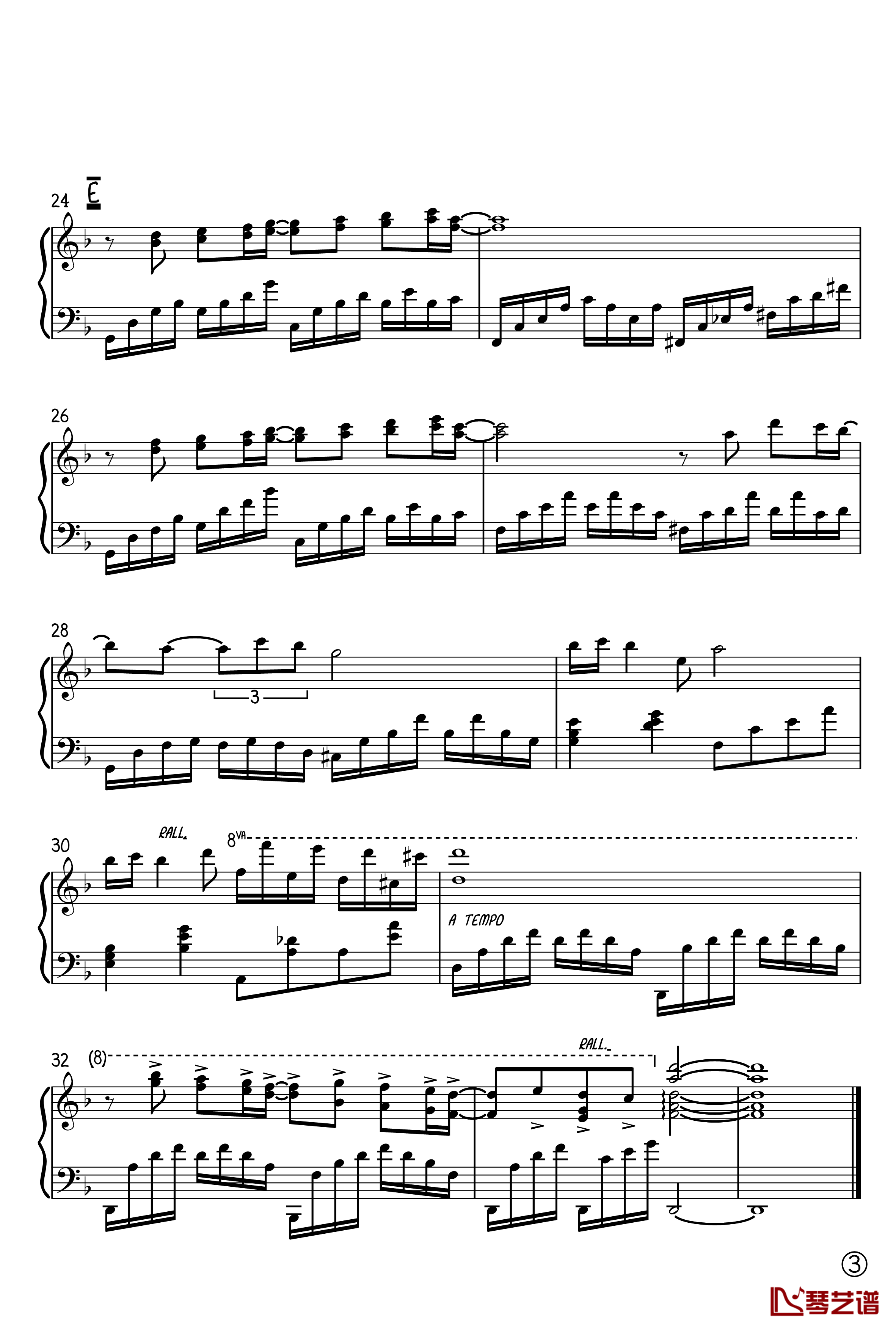 一只鸟之死钢琴谱-奏鸣曲之十-克莱德曼3