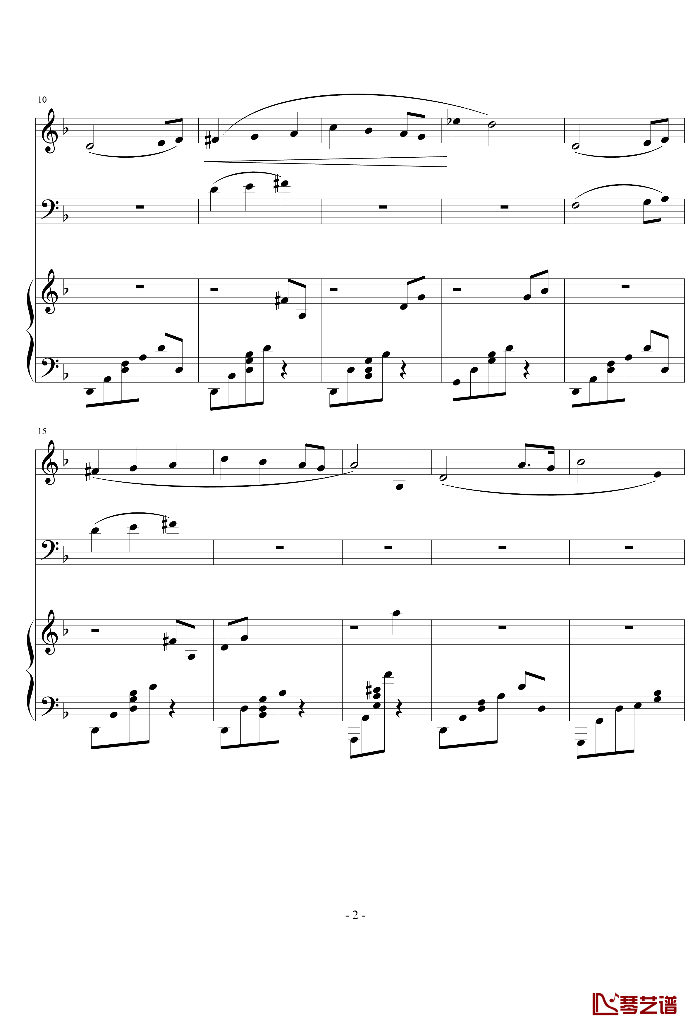 D大调钢琴三重奏第2乐章钢琴谱-原创-nyride2