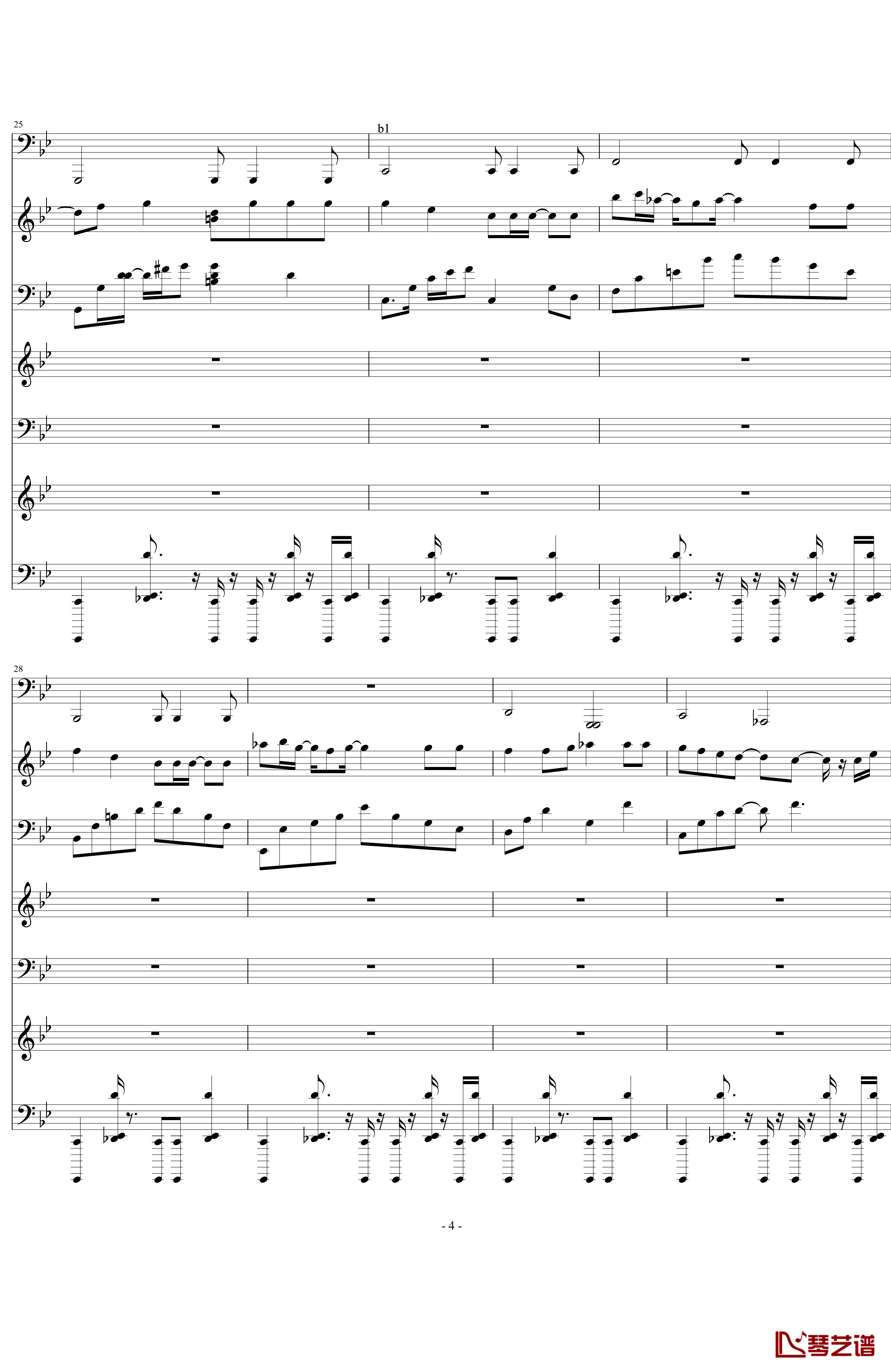 贝多芬的悲伤钢琴谱-萧风4