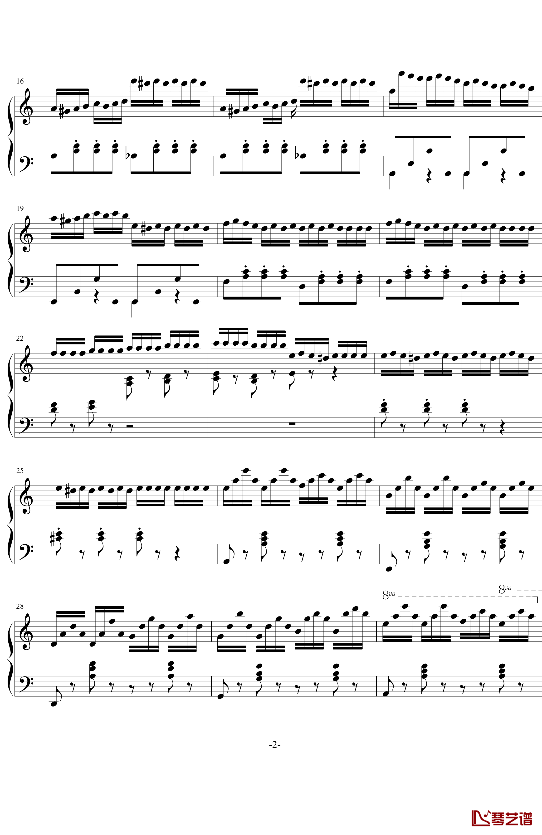沉默练习曲钢琴谱-建峰2