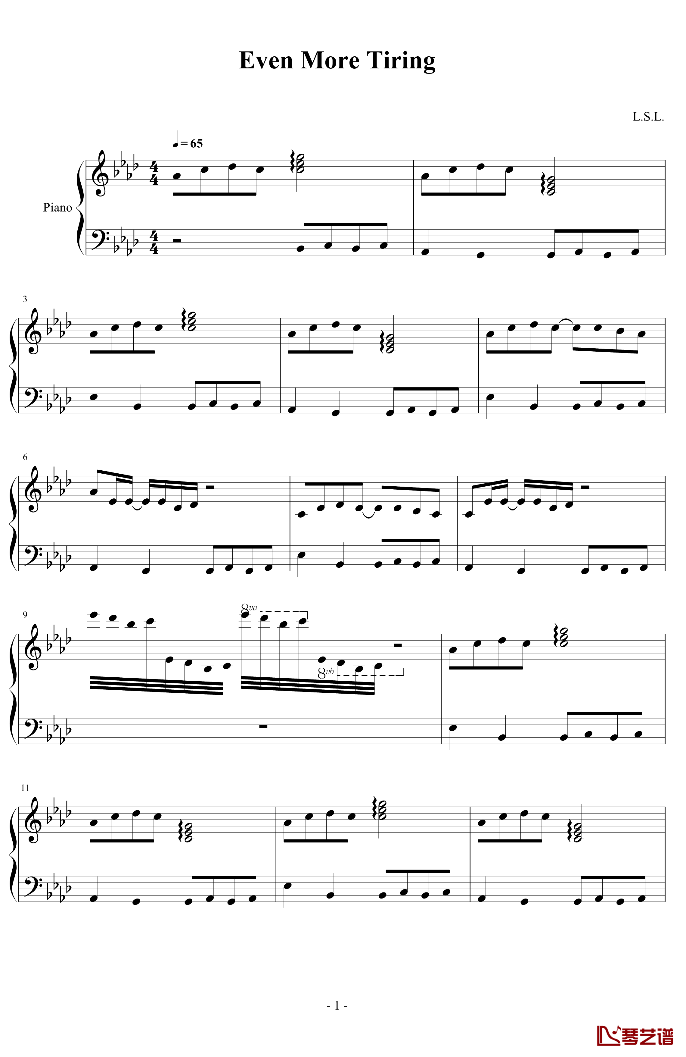 Even More Tiring钢琴谱-竹昔1