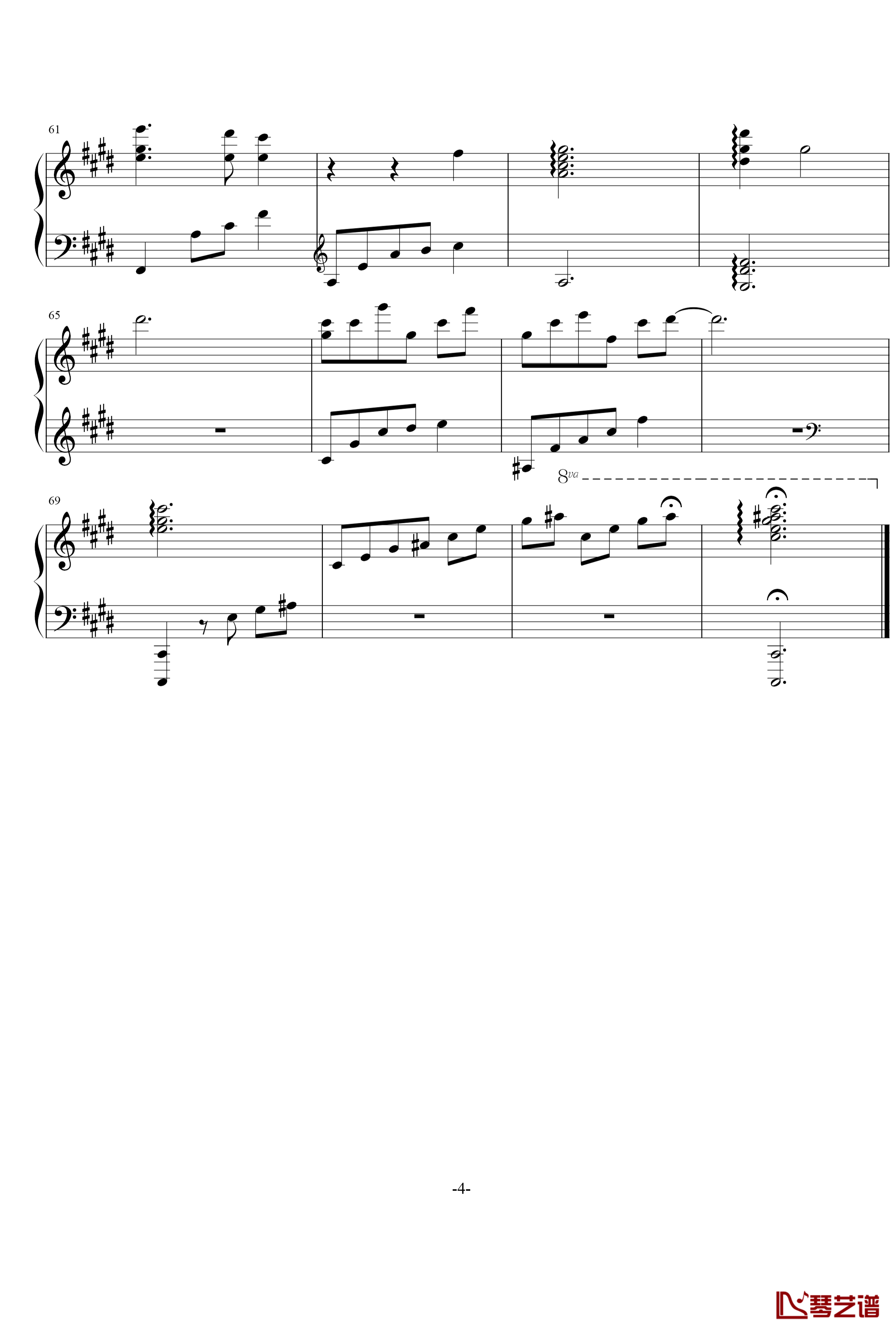 满月钢琴谱-芈月传主题曲-陈思思4