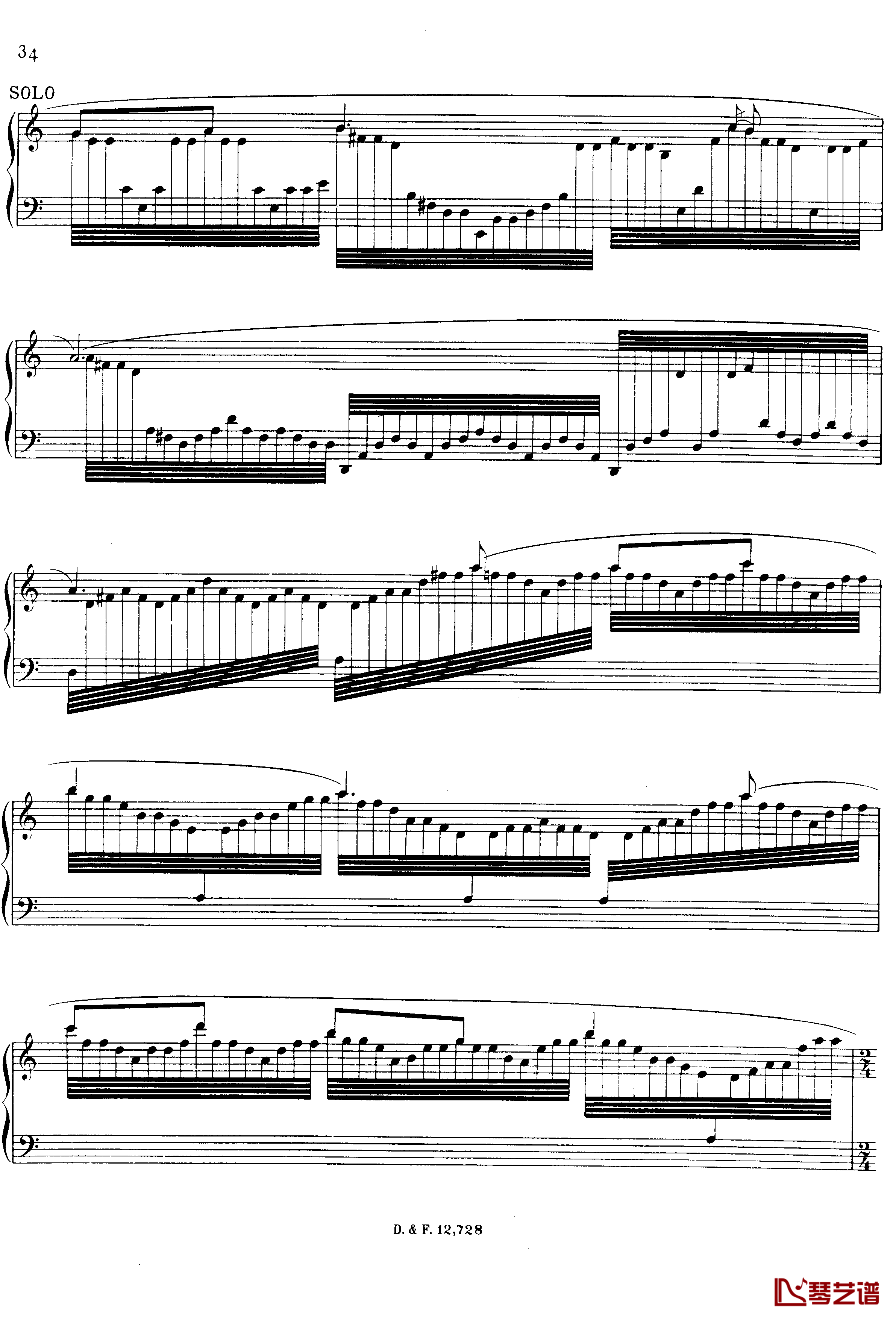 左手钢琴协奏曲钢琴谱-拉威尔-Ravel34