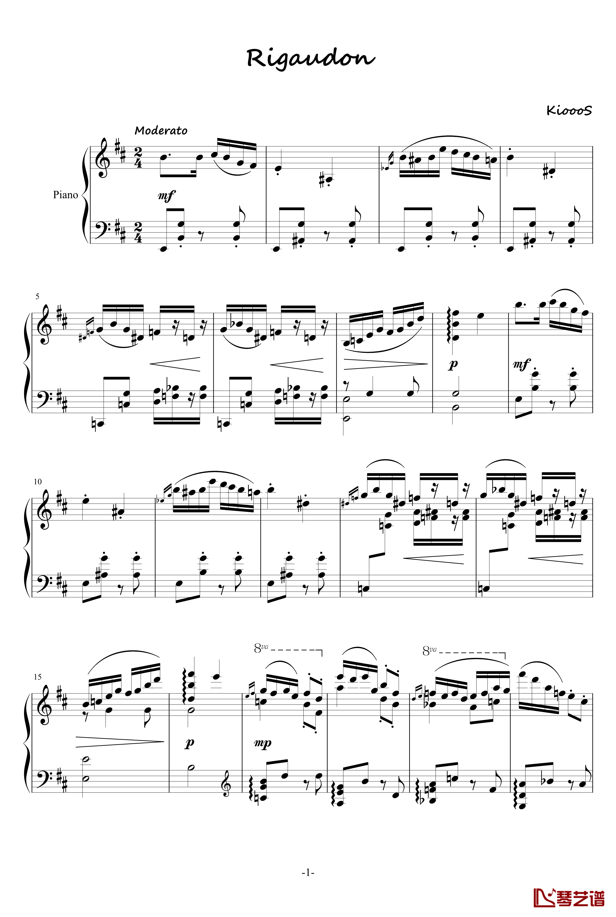 里格顿舞曲钢琴谱-KioooS1
