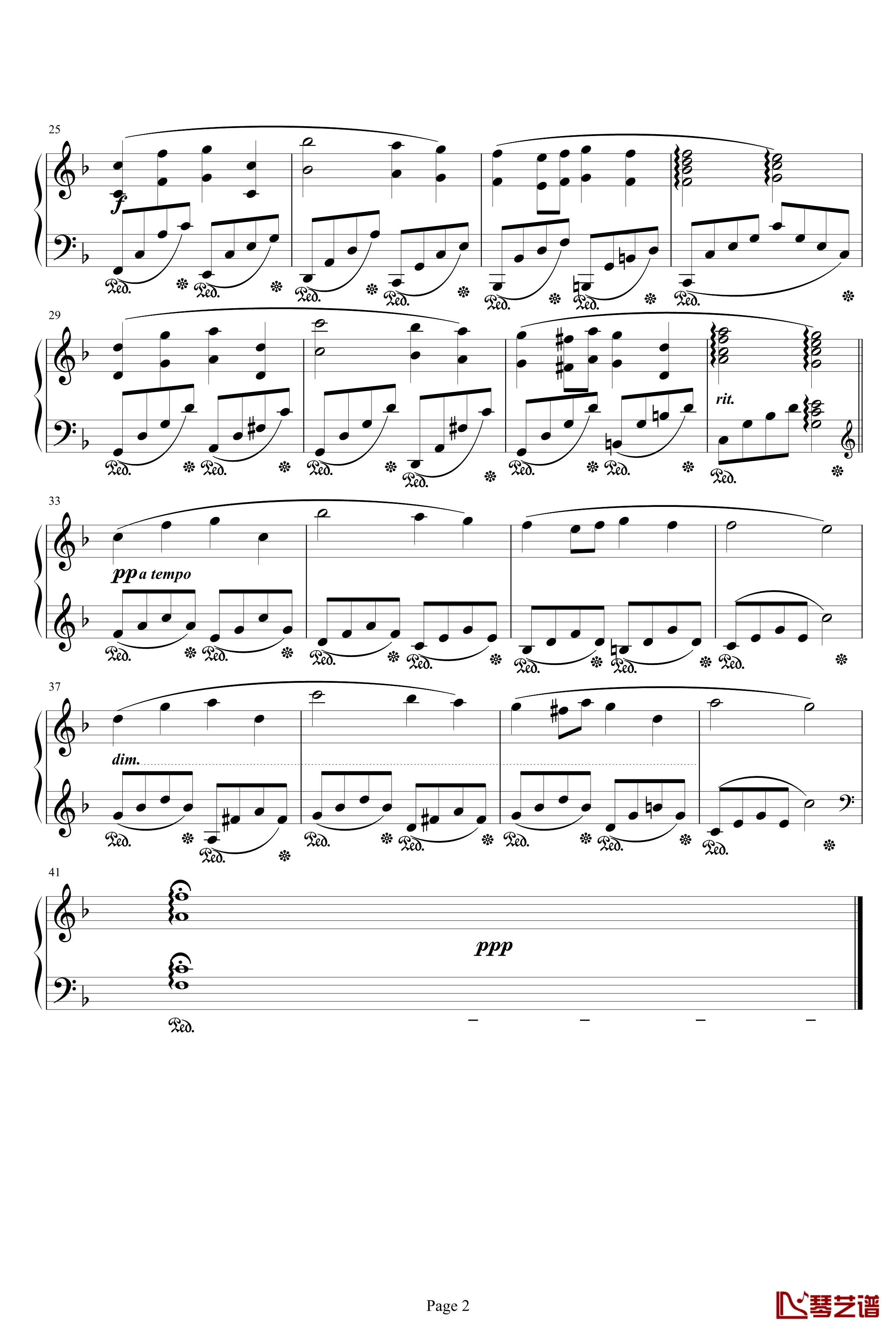 最终幻想FF1片头曲钢琴谱-最终幻想2