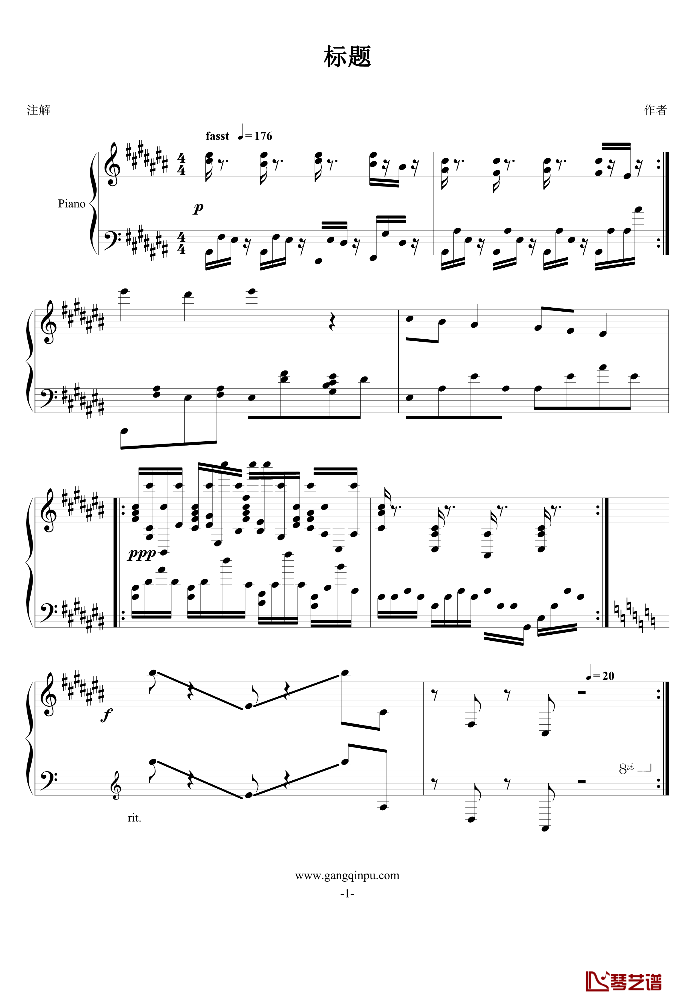 金星小曲钢琴谱-金星先生1