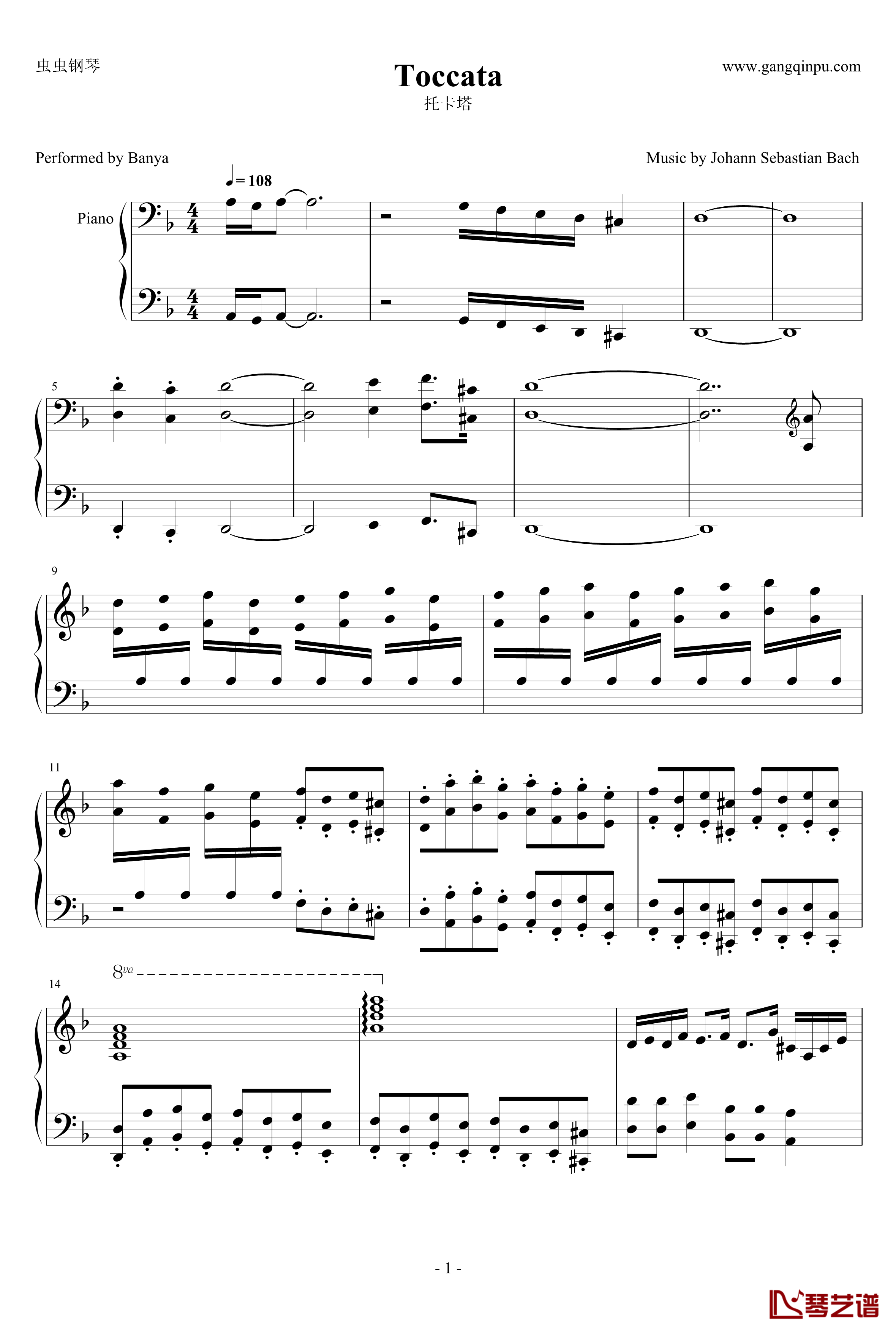 Toccata钢琴谱-Banya1
