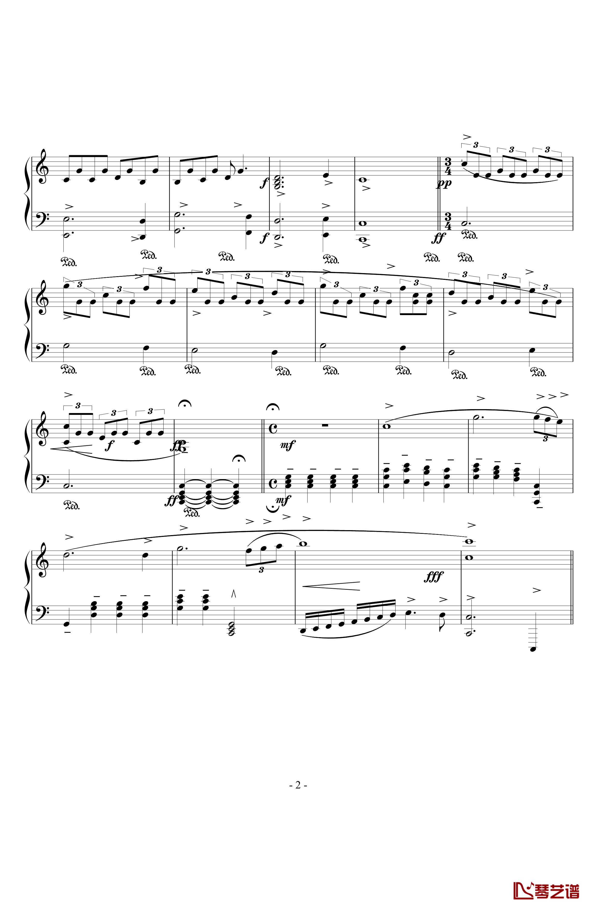 C大调前奏曲钢琴谱-makang19982