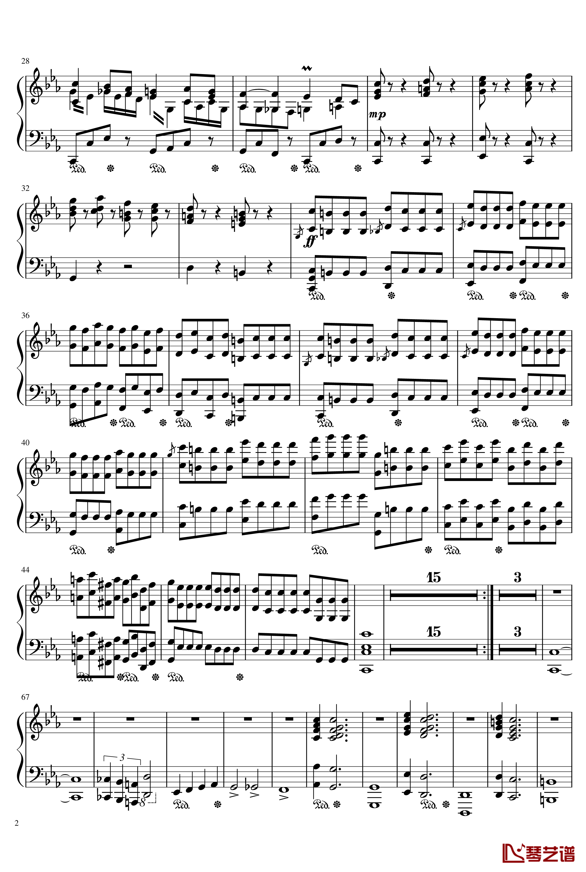 钢琴协奏曲第一乐章钢琴谱-Ice-KUN2