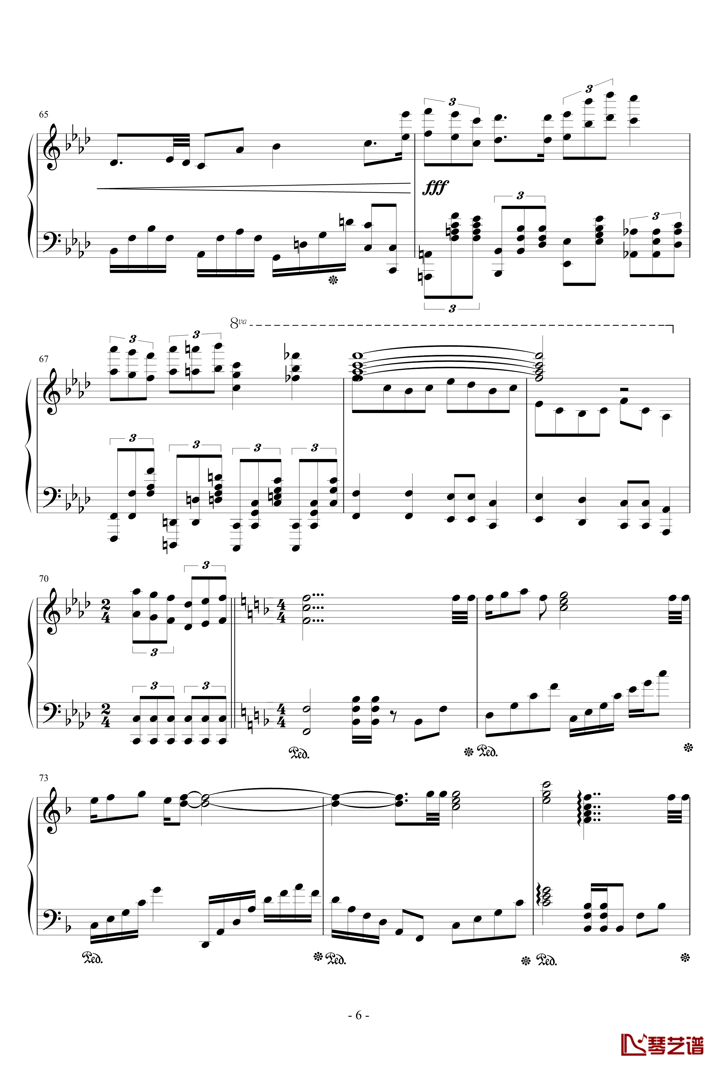 甲铁城的卡巴内利OP钢琴谱-完整版-泽野弘之6