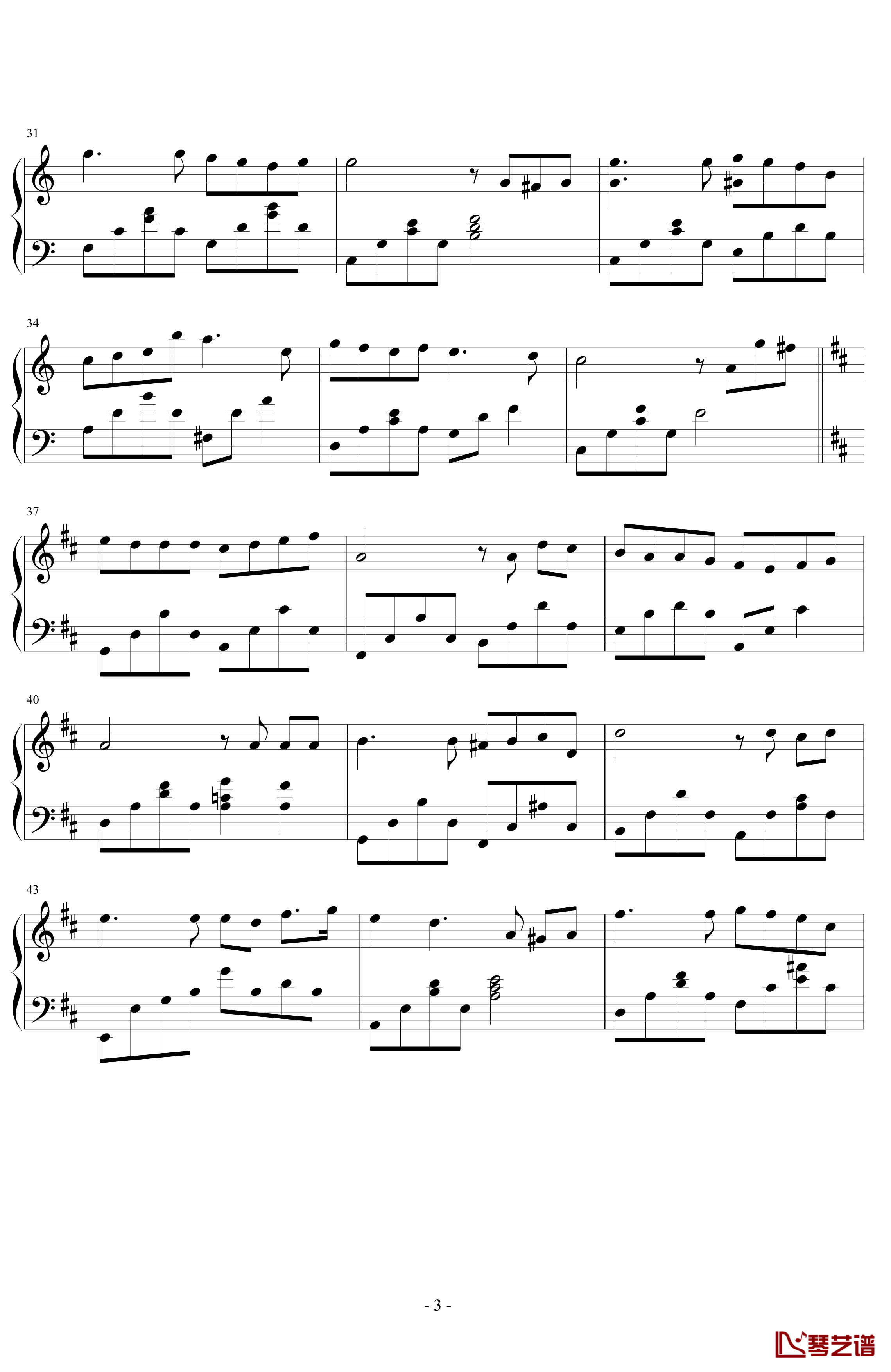 彩虹钢琴谱-变奏-周杰伦3