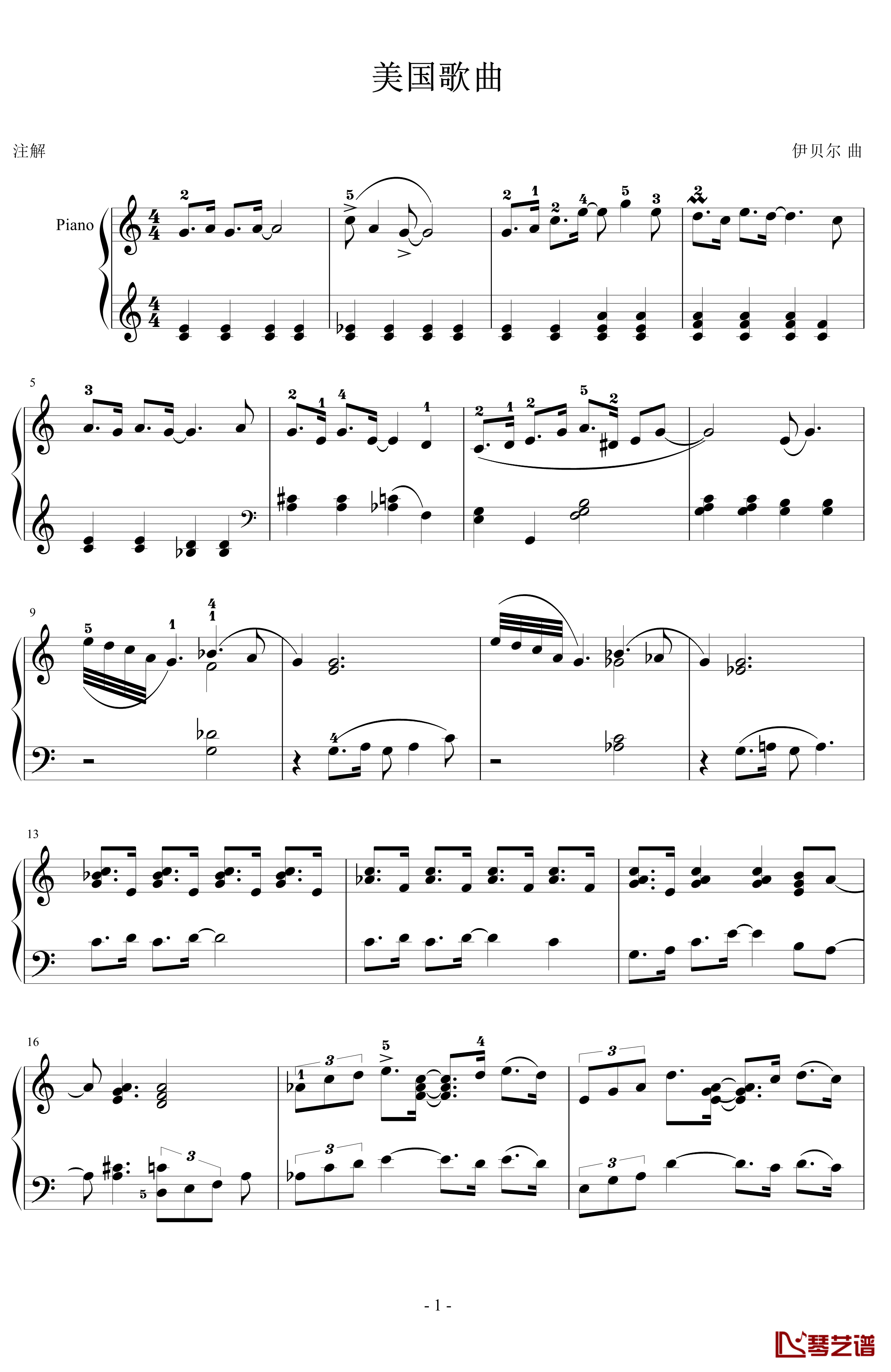 美国歌曲钢琴谱-爵士-伊贝尔1