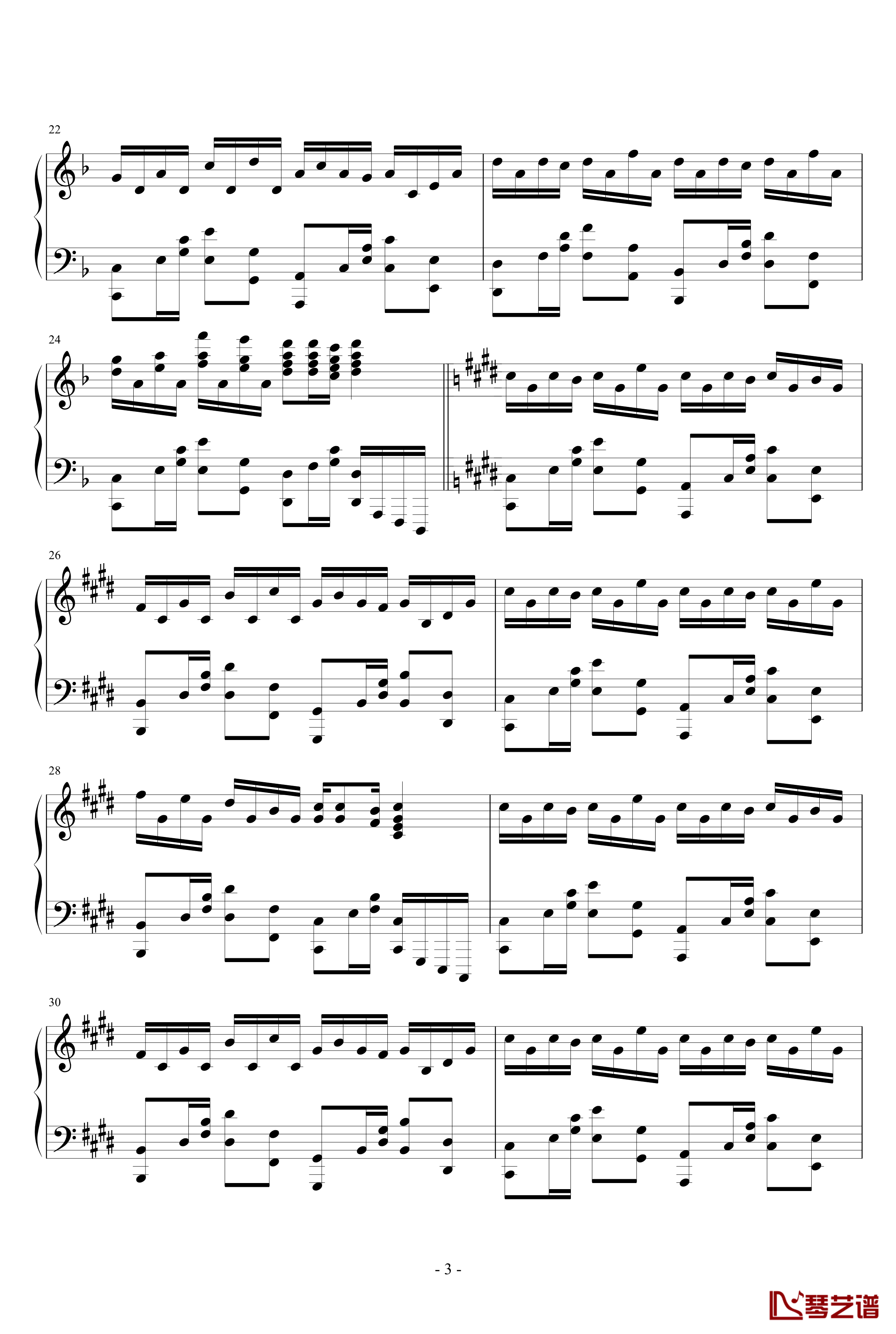 极品钢琴高手练习曲11钢琴谱-追月海-瑜乐星3