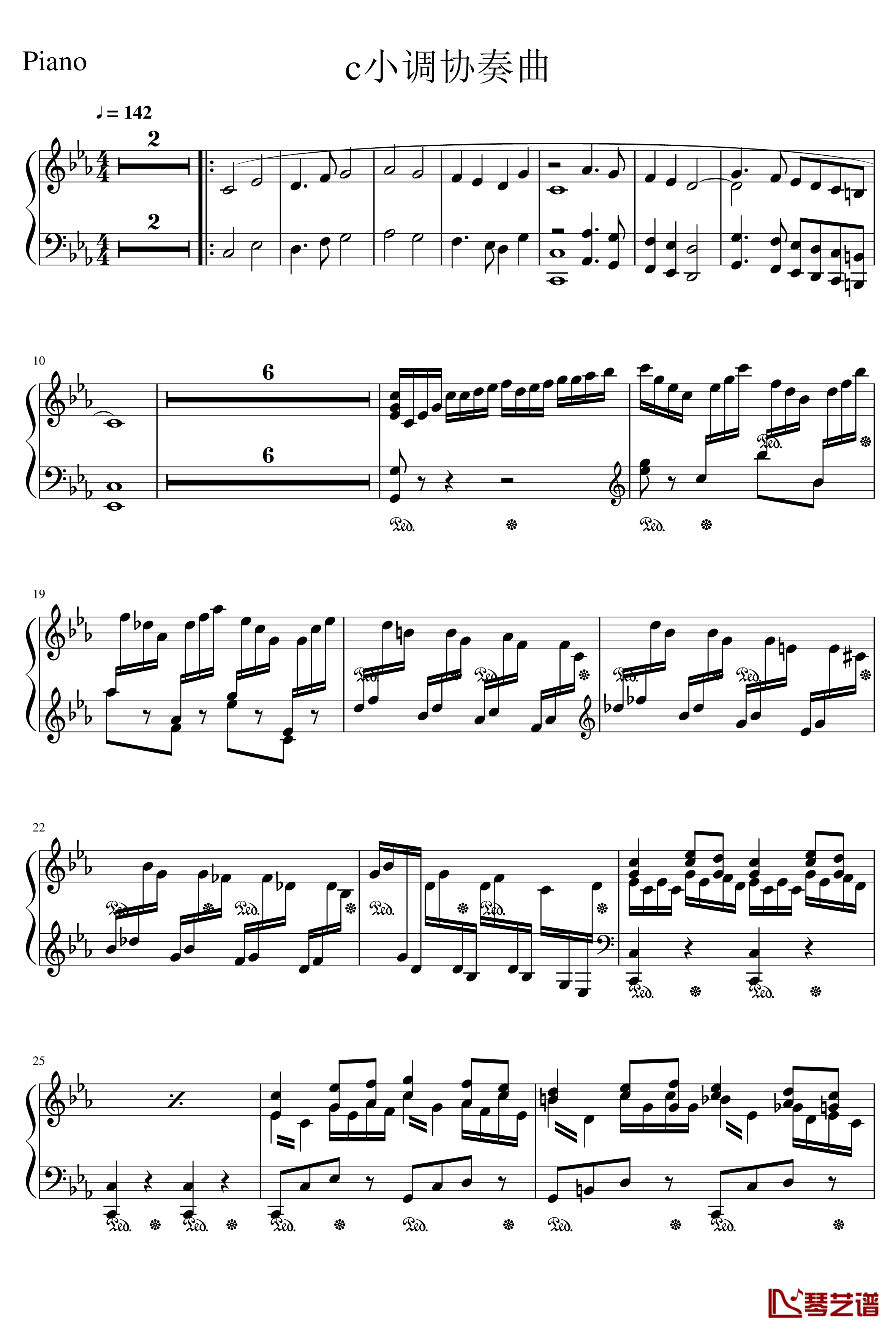 钢琴协奏曲第一乐章钢琴谱-Ice-KUN1