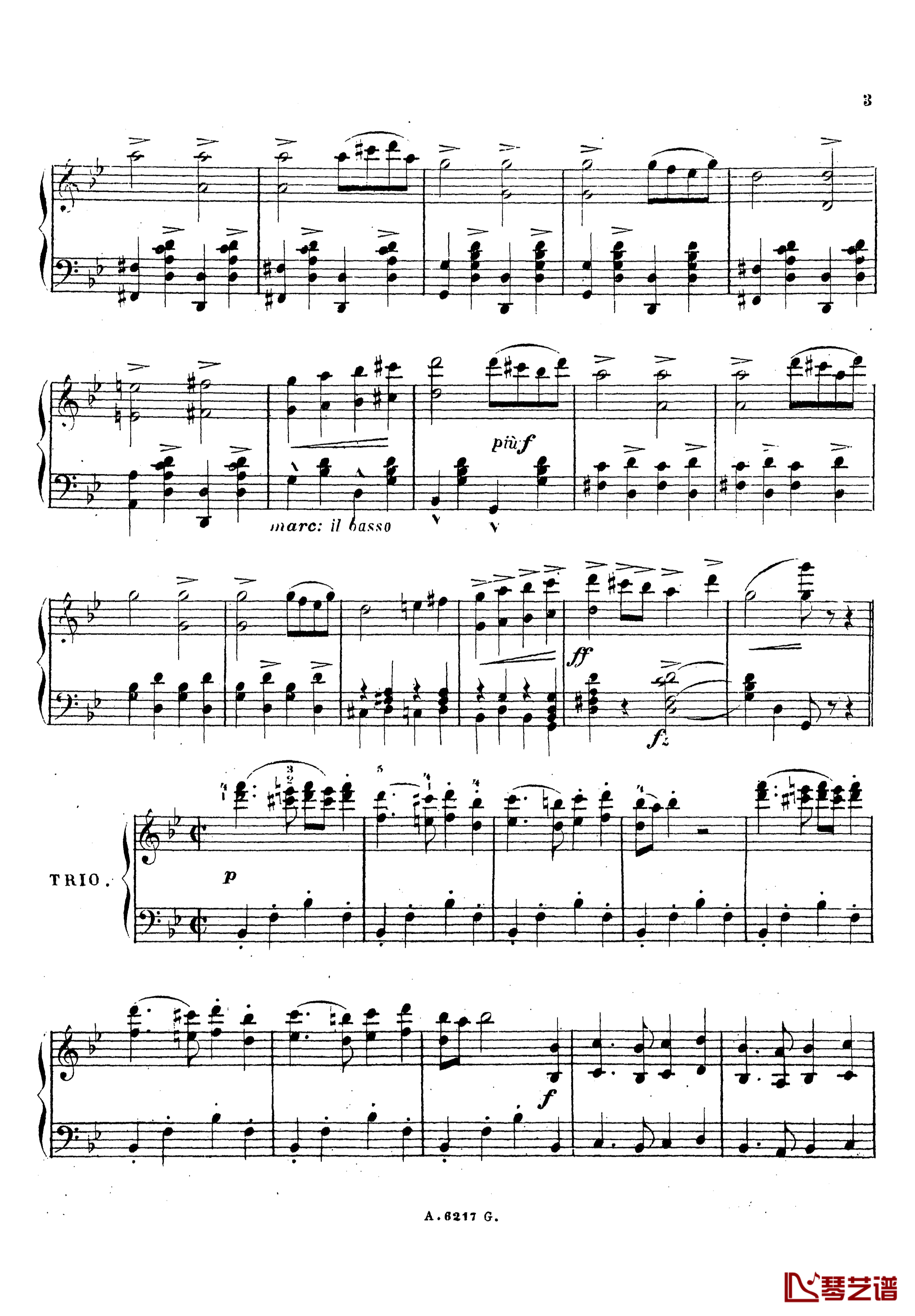 波斯进行曲Op.289钢琴谱-约翰·斯特劳斯3