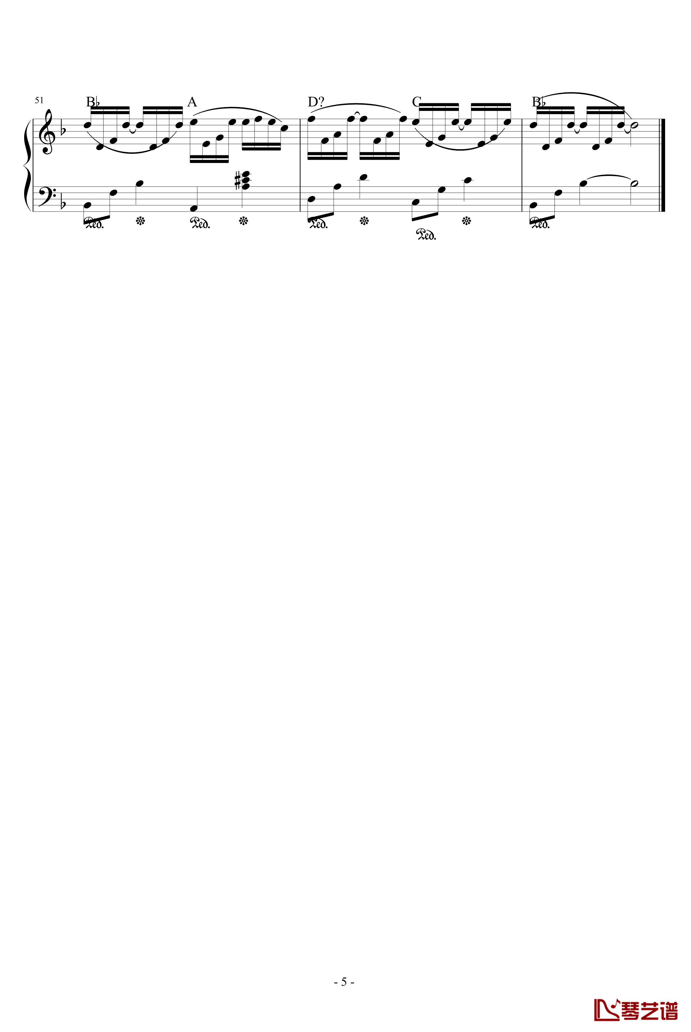 画沙钢琴谱-完整版-周杰伦5