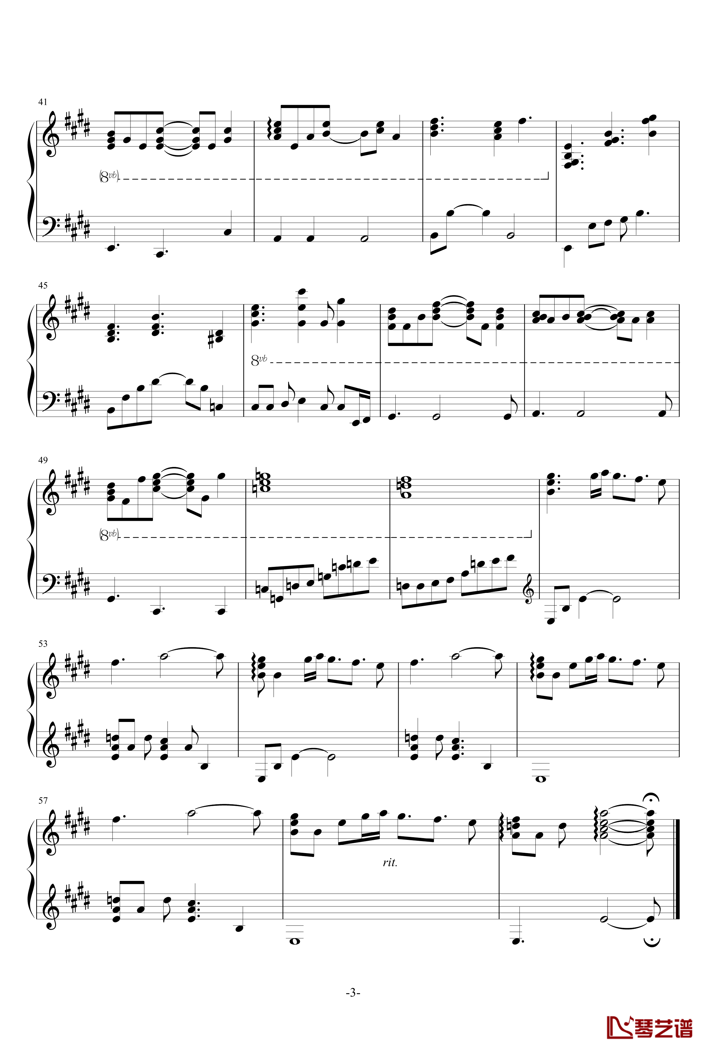 Butterfly ピアノ Ver.钢琴谱-Instrumental-和田光司3