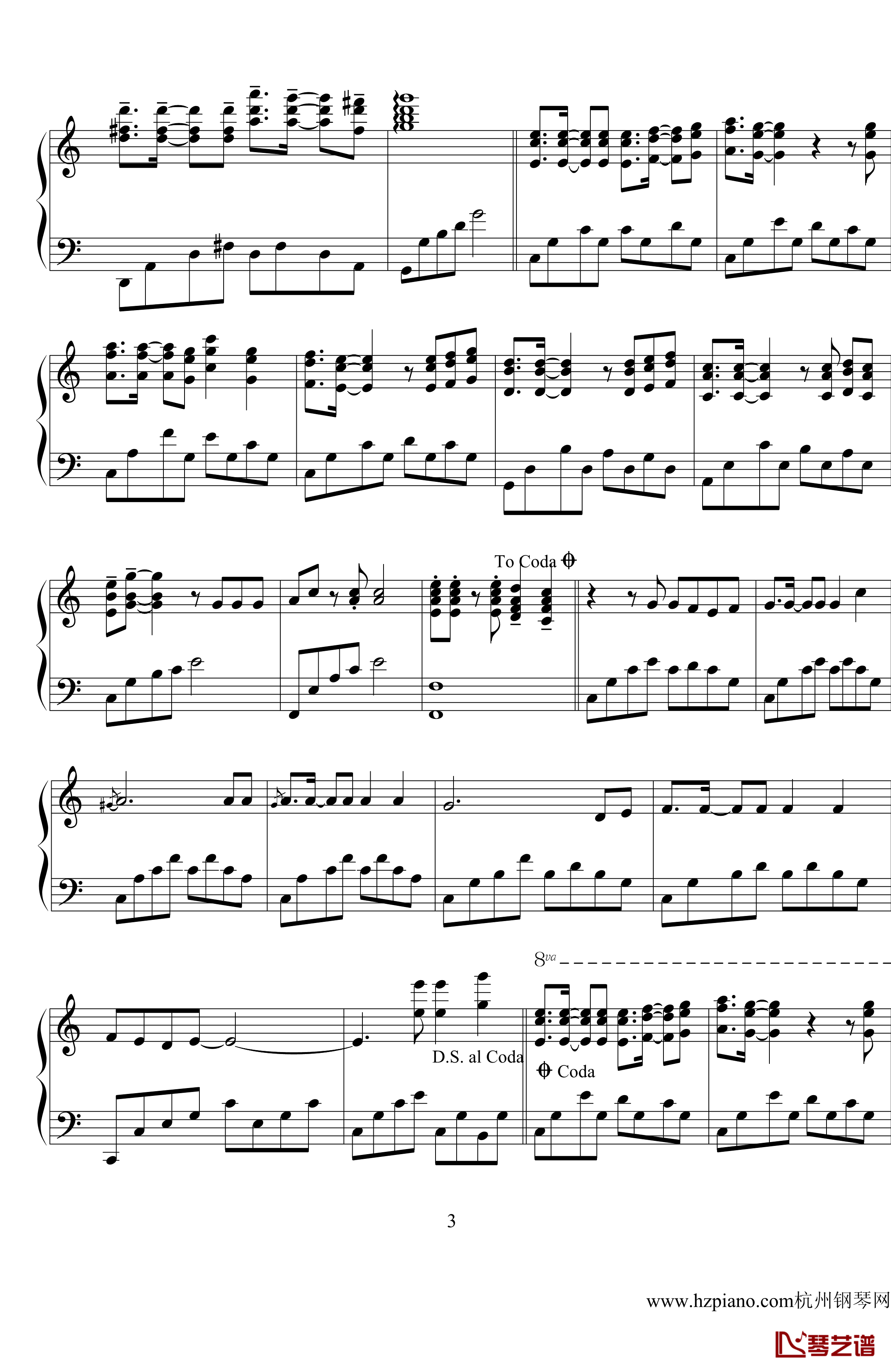 阿根廷别为我哭泣钢琴谱-Yuhki Kuramoto-[奠]演奏版3