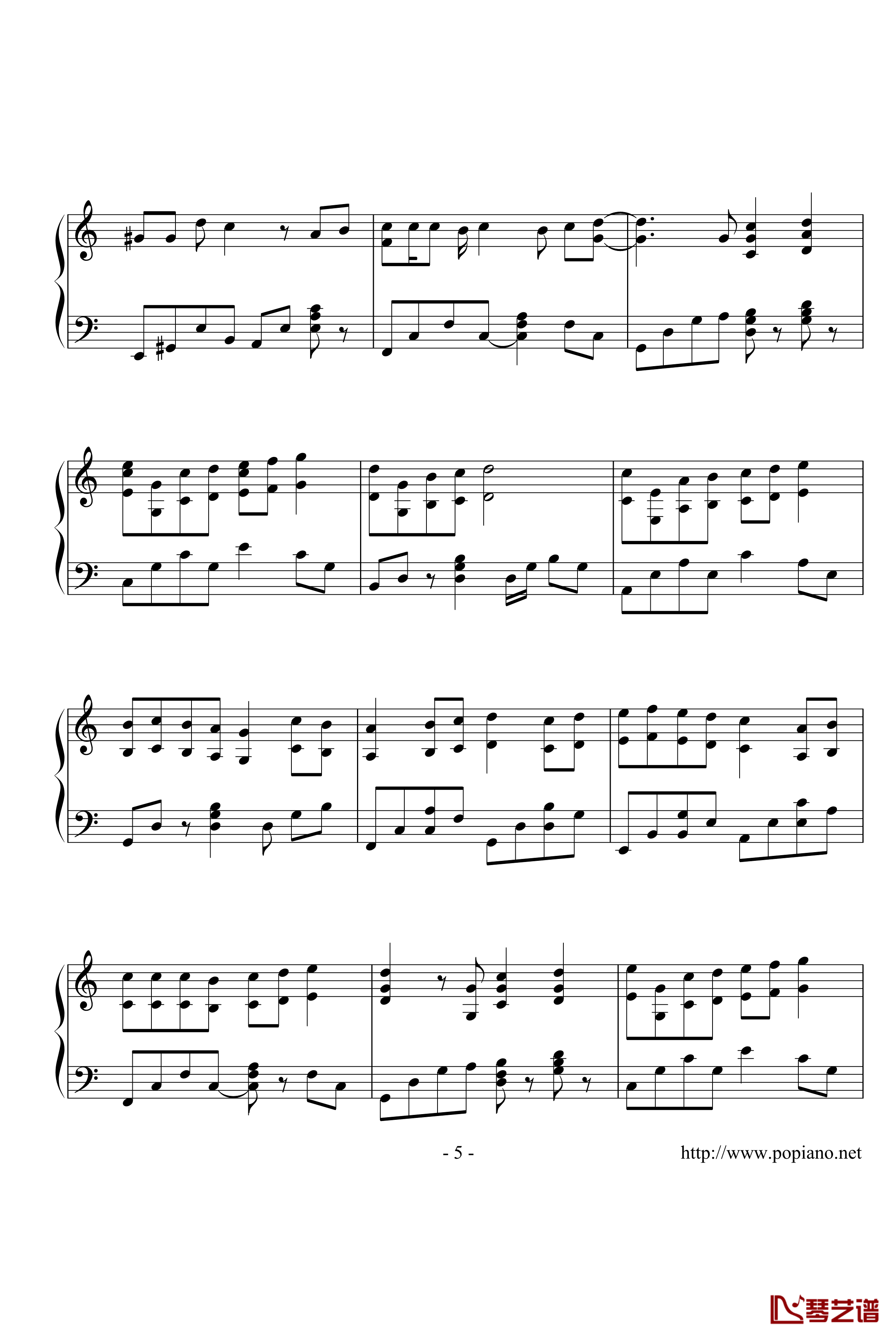 棉花糖钢琴谱-演奏版-至上励合5