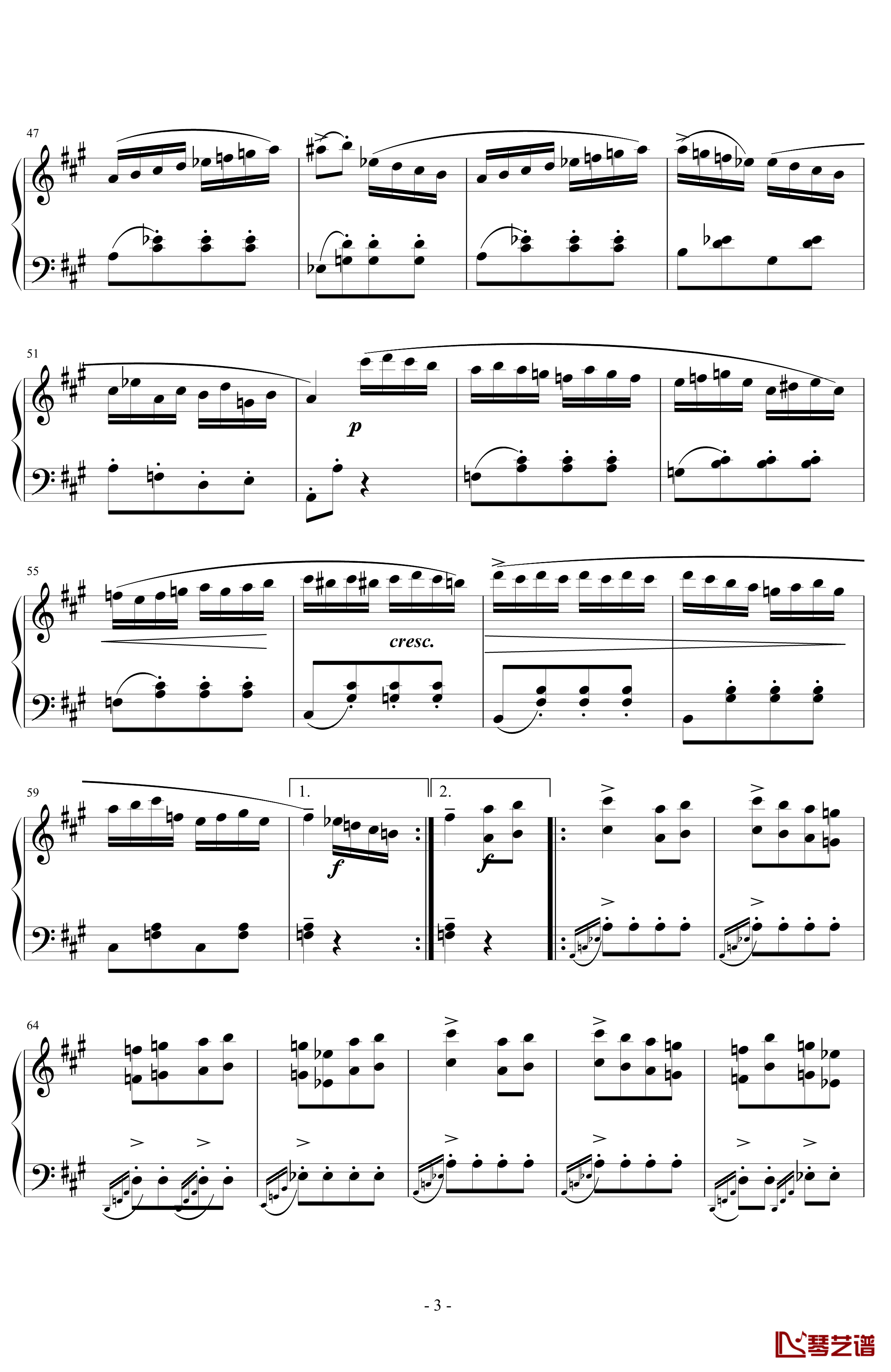土耳其进行曲阿拉伯音阶版钢琴谱-莫扎特3