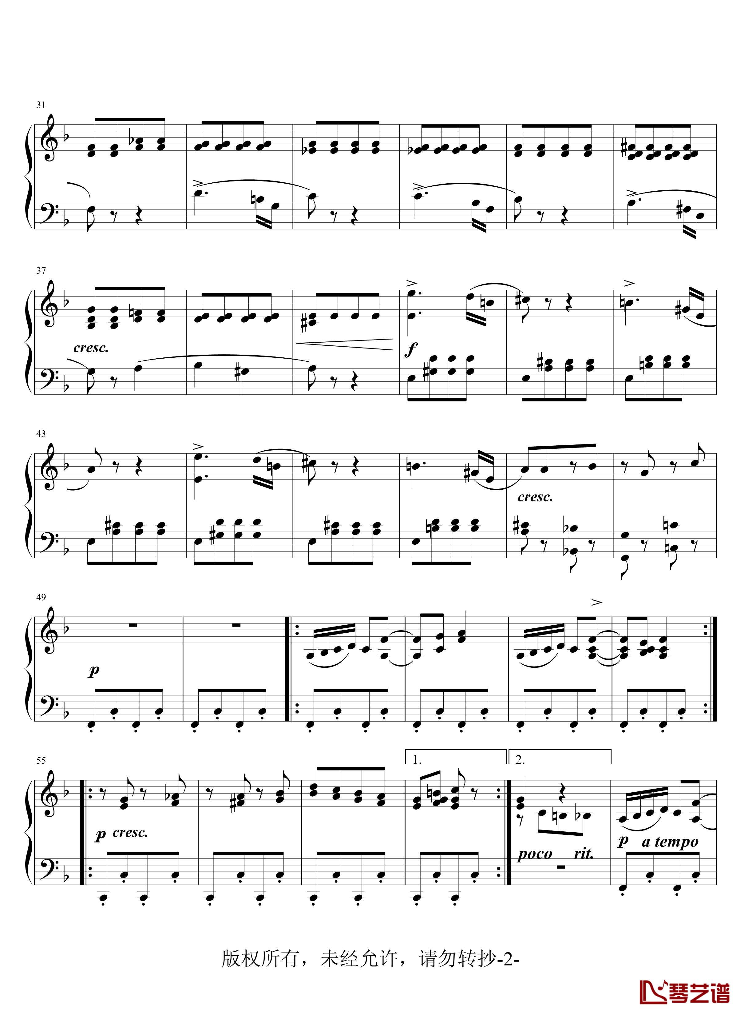 纺织歌钢琴谱-经典-世界名曲2