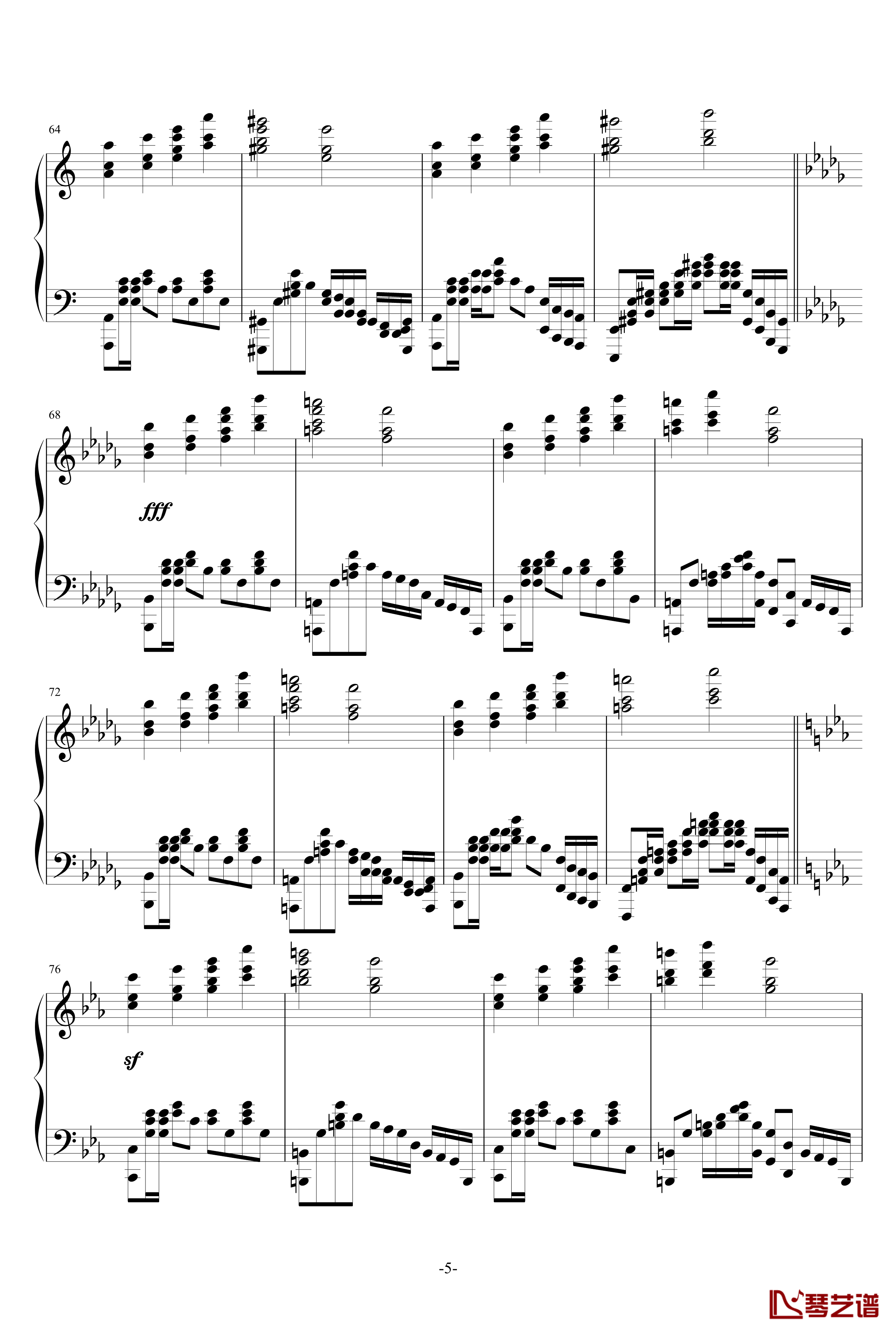 极盛宴钢琴谱-钢琴版-飞腾哈哈5