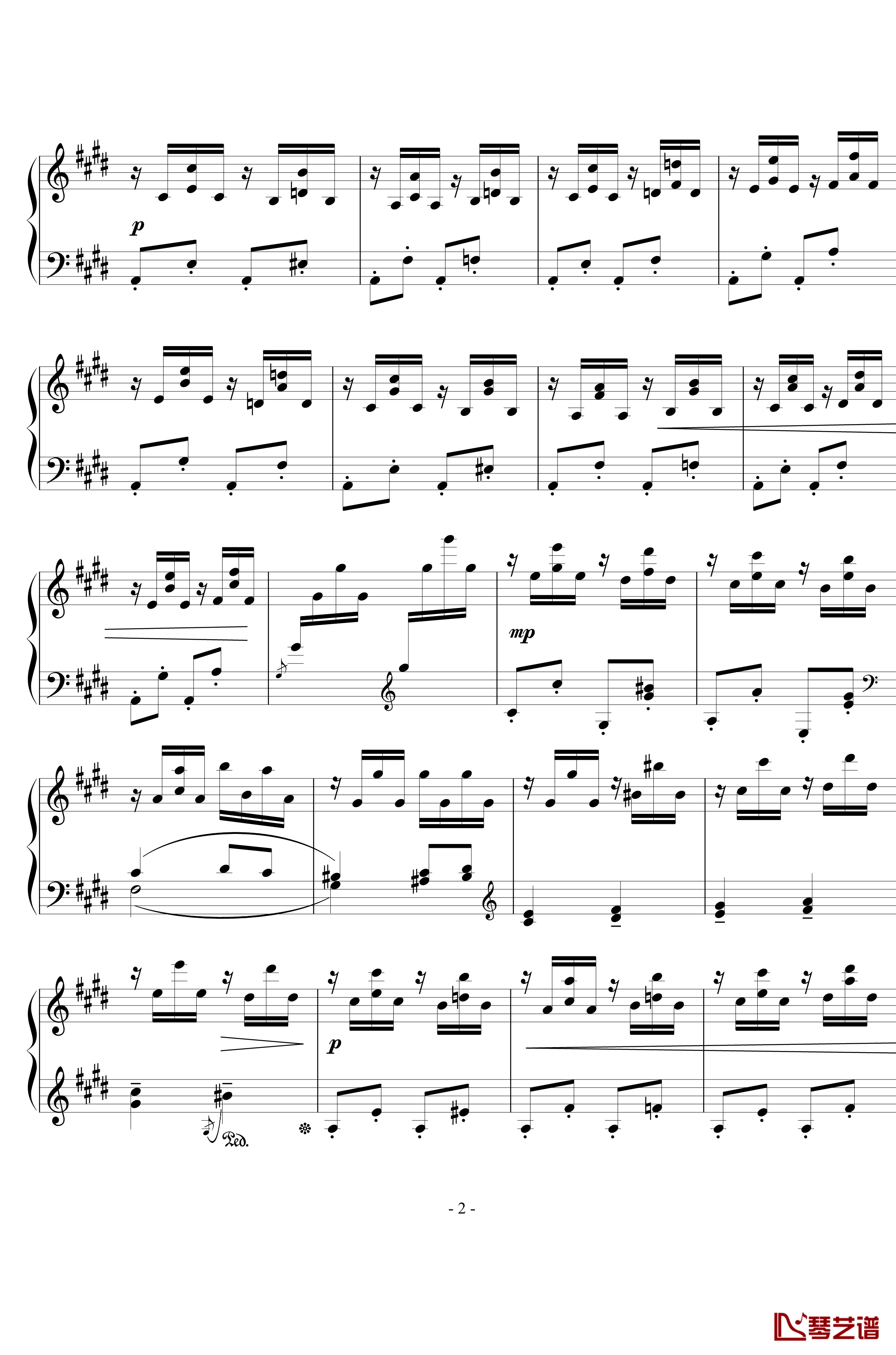 速写钢琴谱-Op.76  No.1-西贝柳斯2