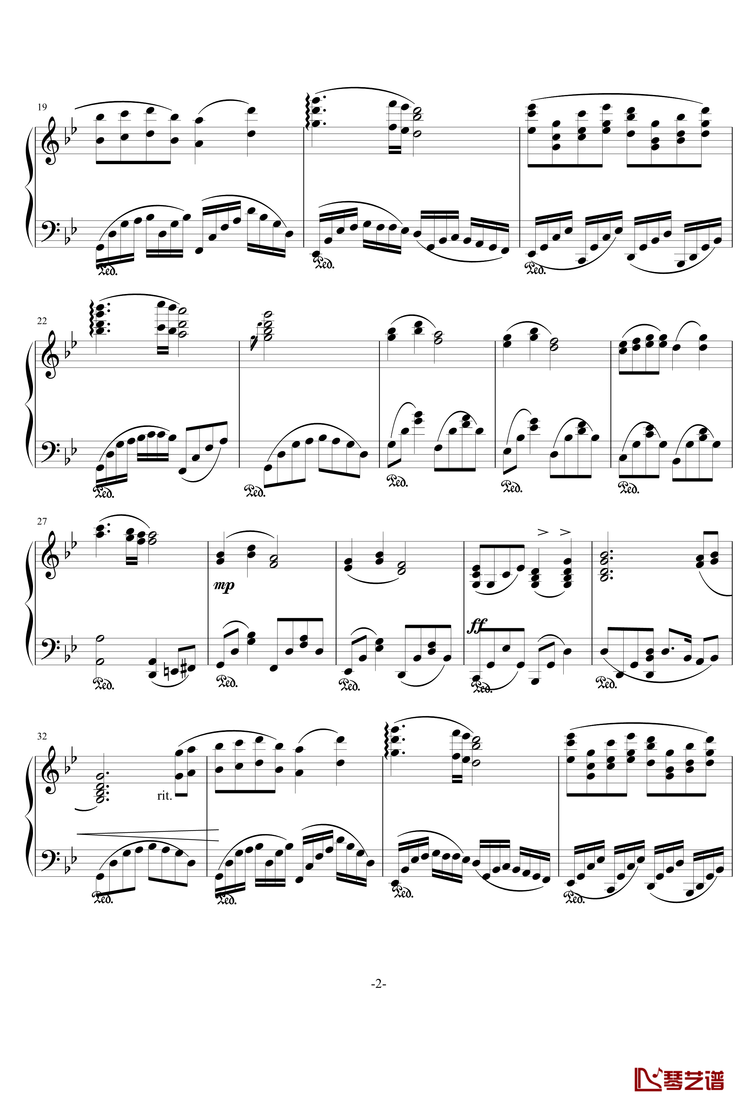 C小调的悲伤钢琴谱-LTBlue2